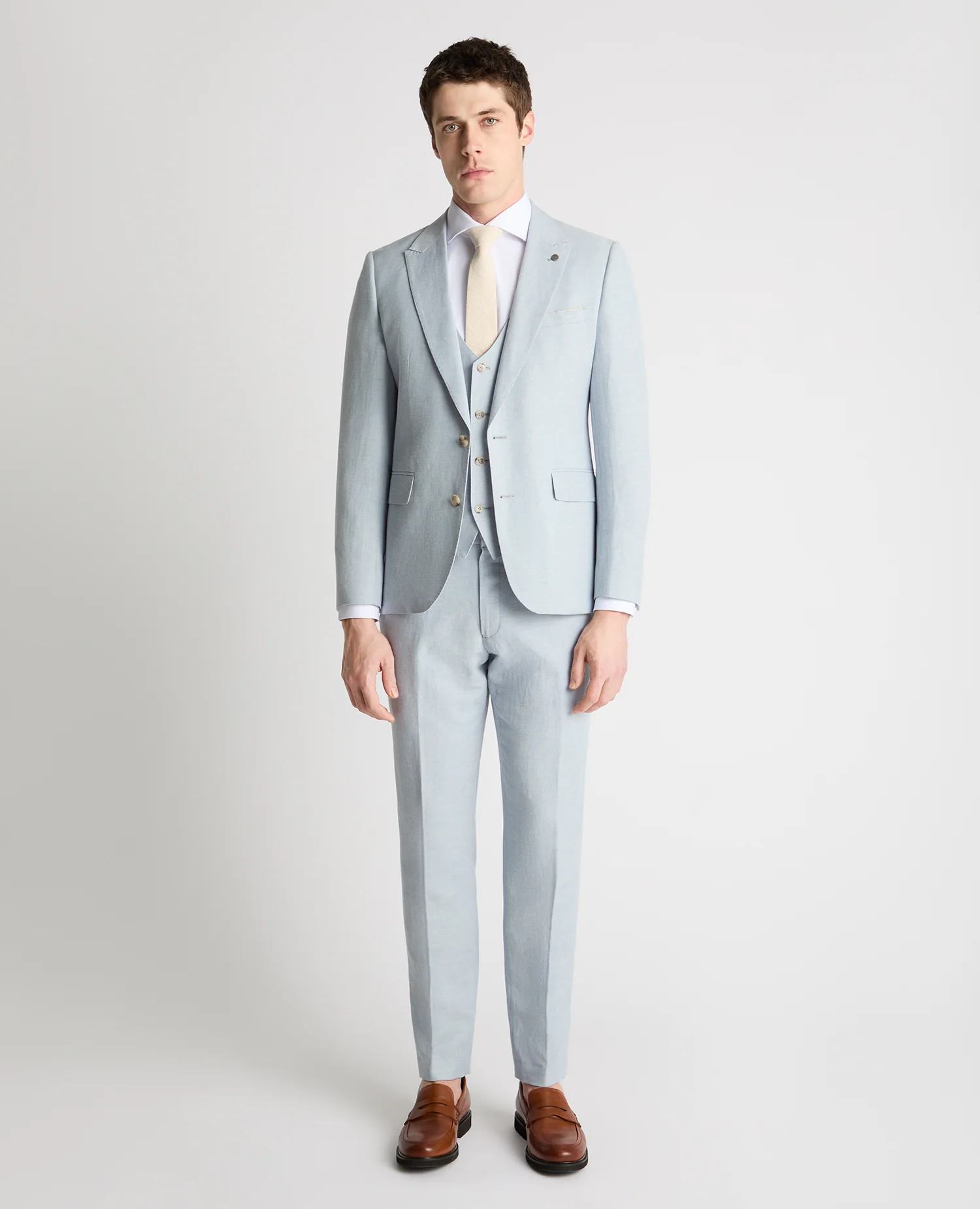 Slim Fit Linen-Blend Suit - Image 2
