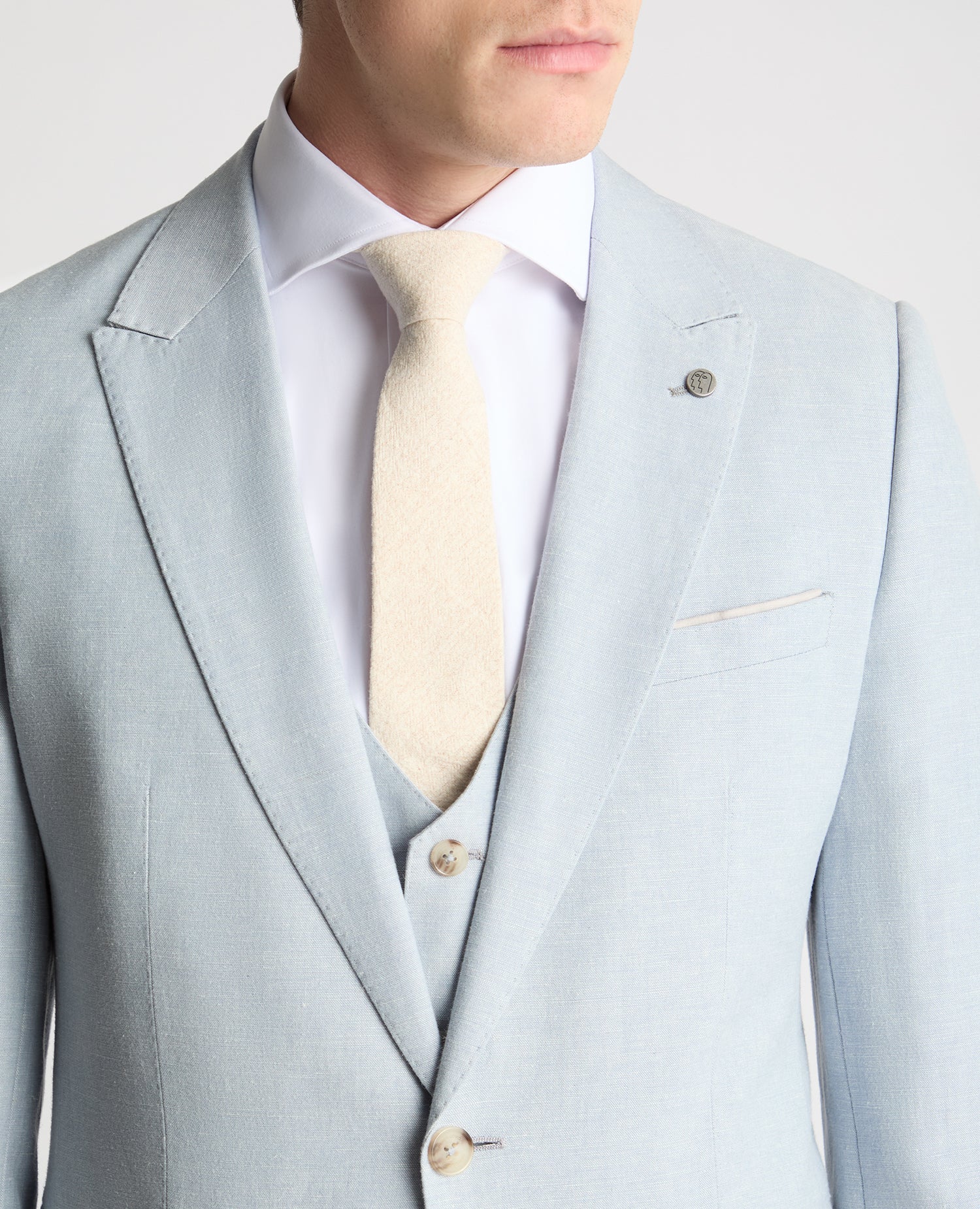 Slim Fit Linen-Blend Suit - Image 4