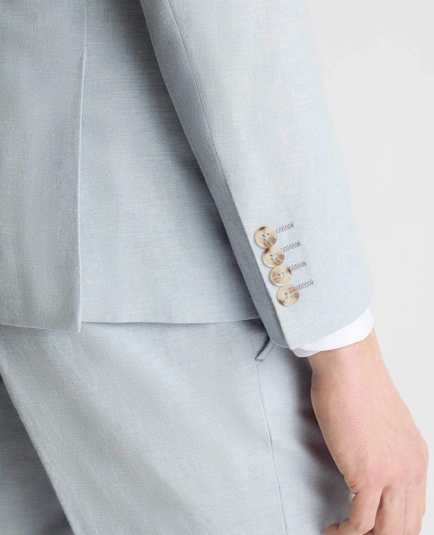 Slim Fit Linen-Blend Suit - Image 5