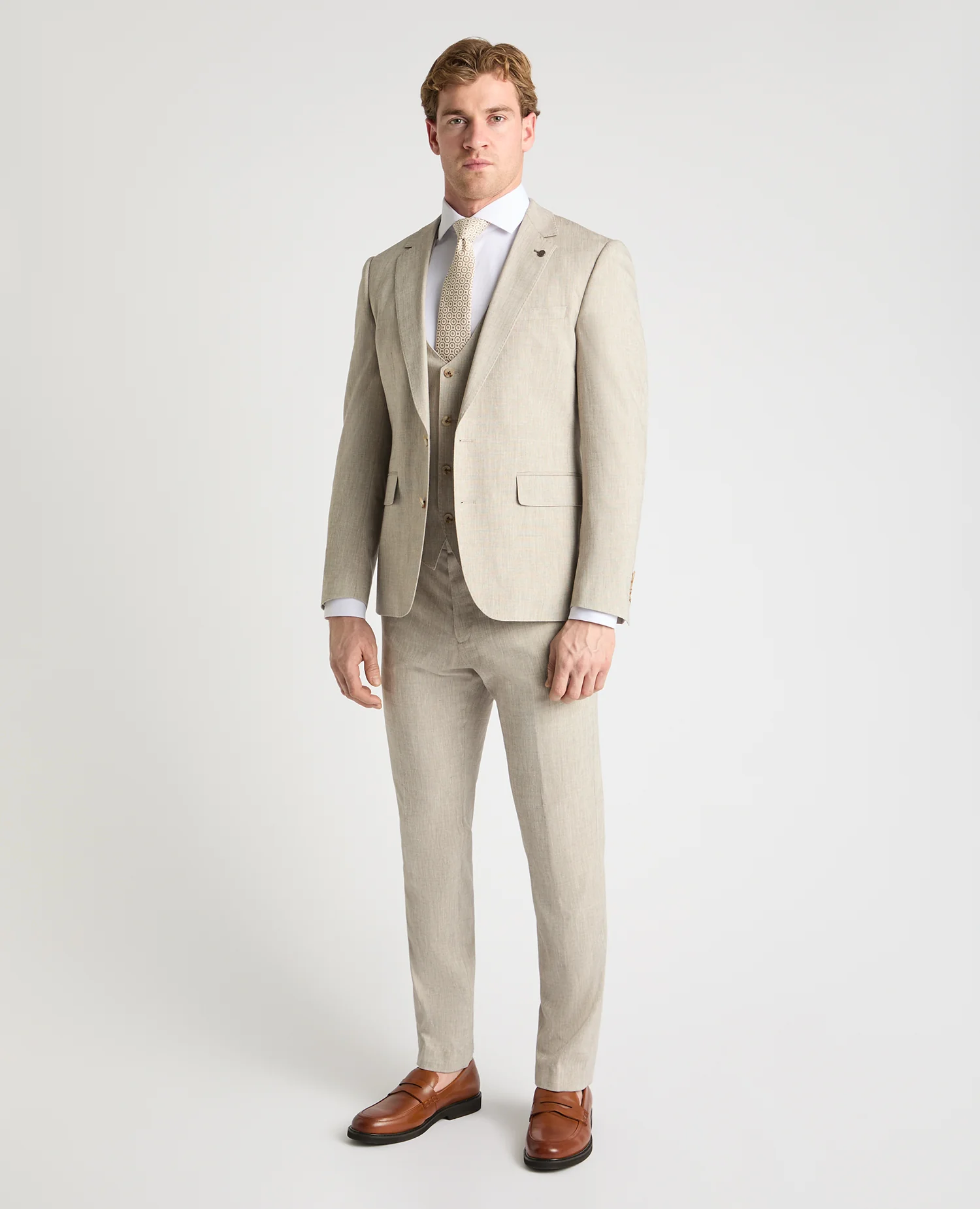 Slim Fit Linen-Blend Suit - Image 2