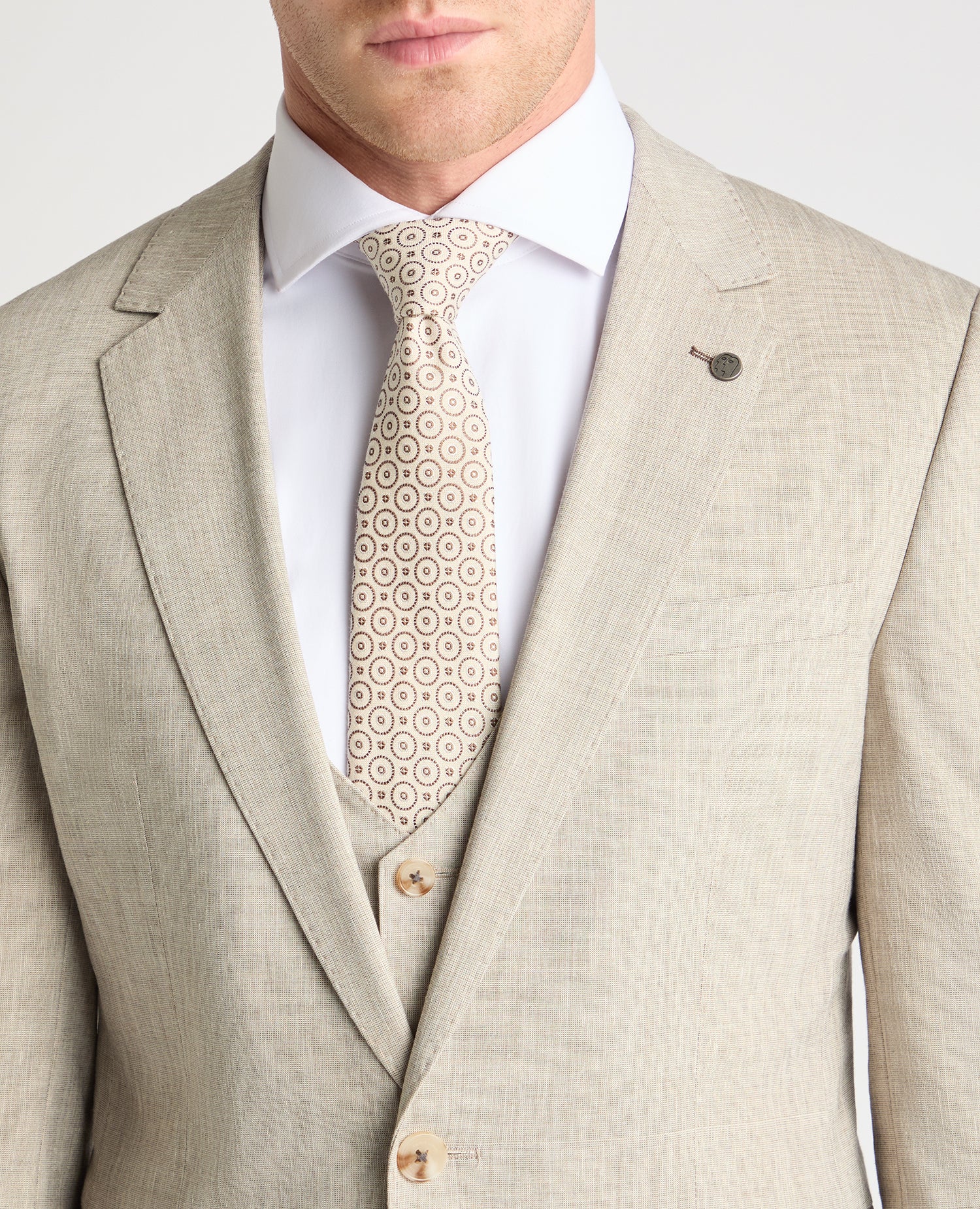 Slim Fit Linen-Blend Suit - Image 4