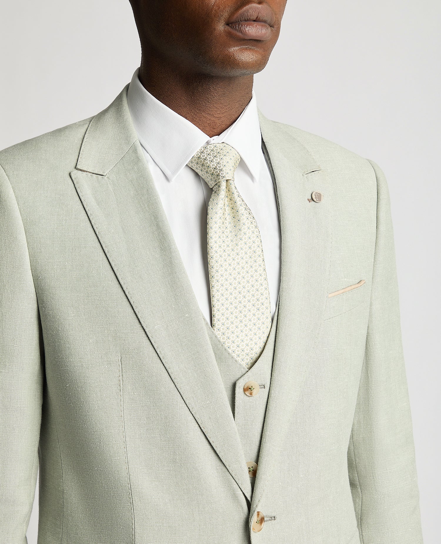 Slim Fit Linen-Blend Suit - Image 4