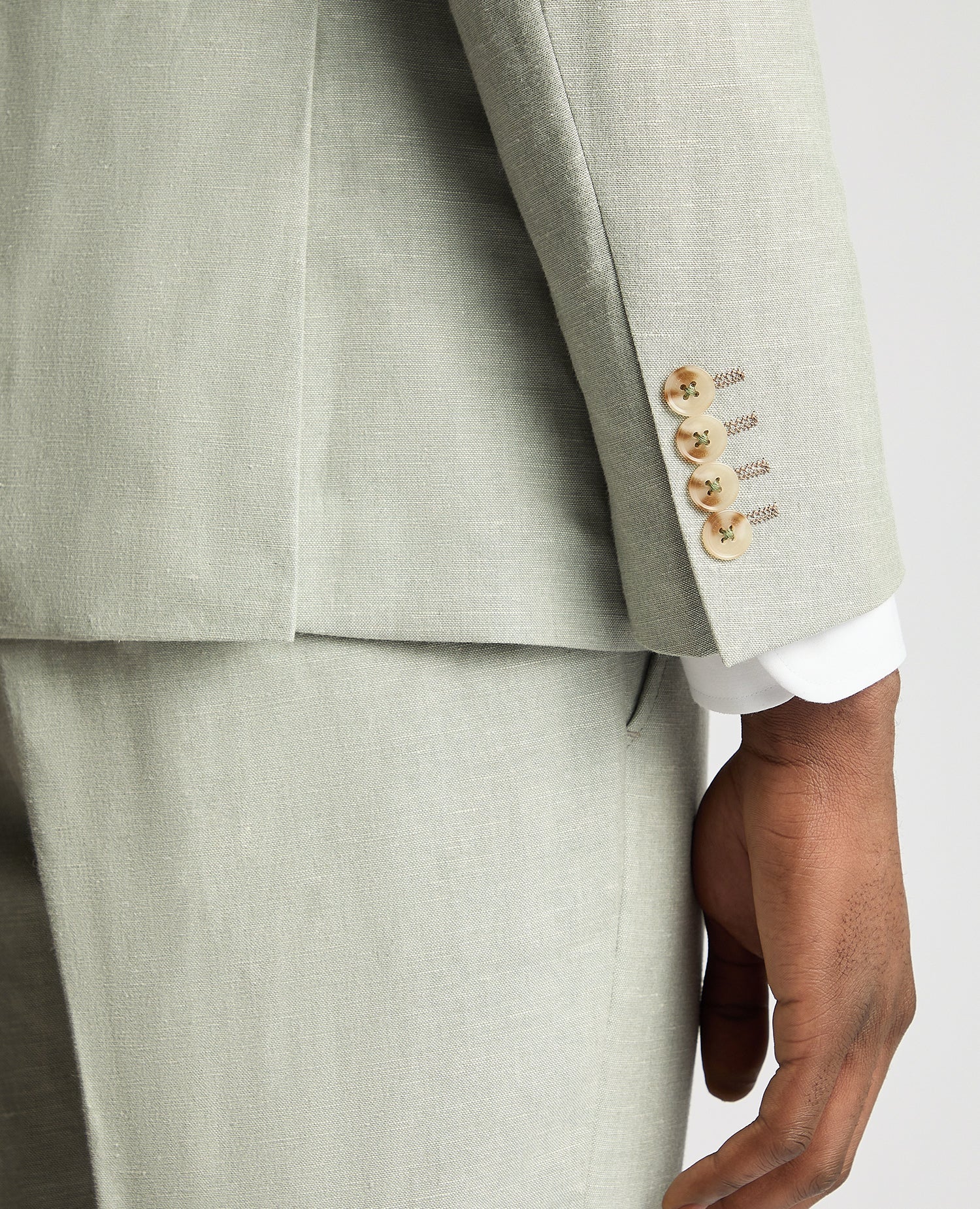 Slim Fit Linen-Blend Suit - Image 5