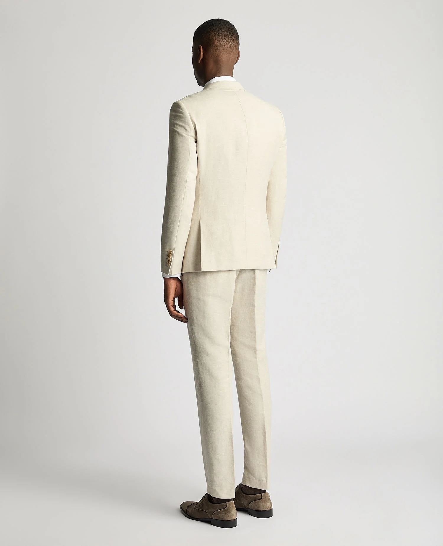 Slim Fit Linen-Blend Suit - Image 3