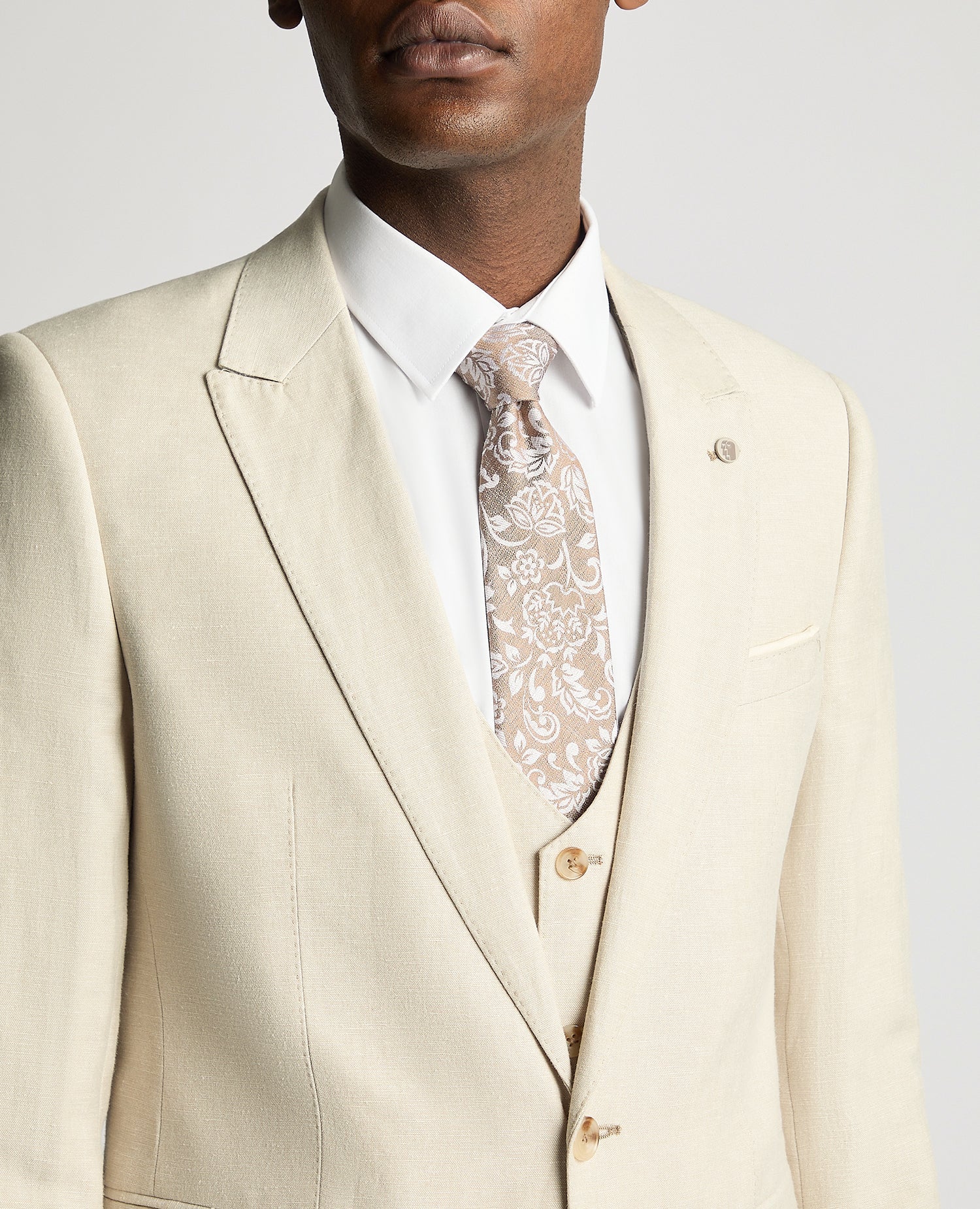 Slim Fit Linen-Blend Suit - Image 4