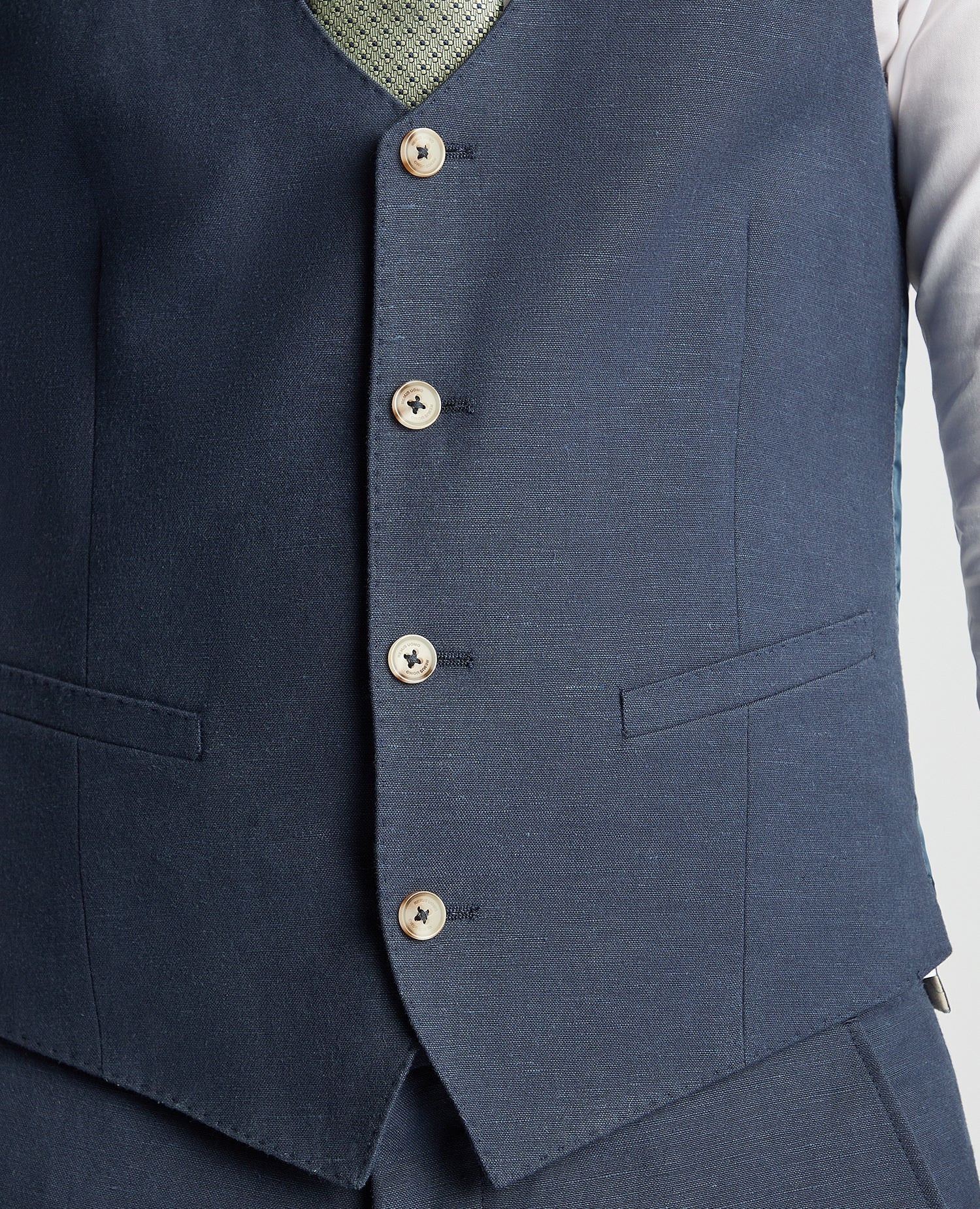 Slim Fit Linen-Blend Waistcoat - Image 4