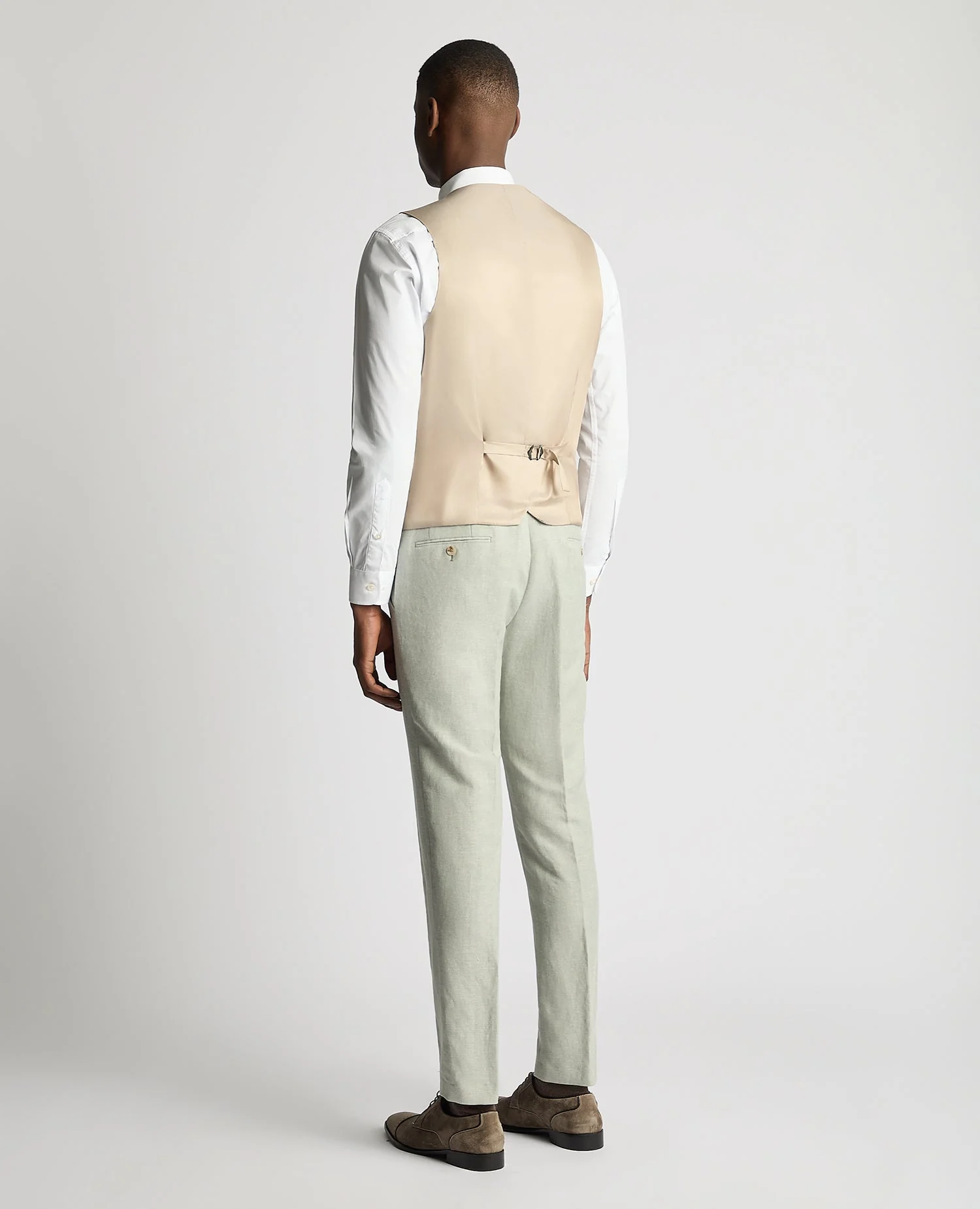 Slim Fit Linen-Blend Waistcoat - Image 3