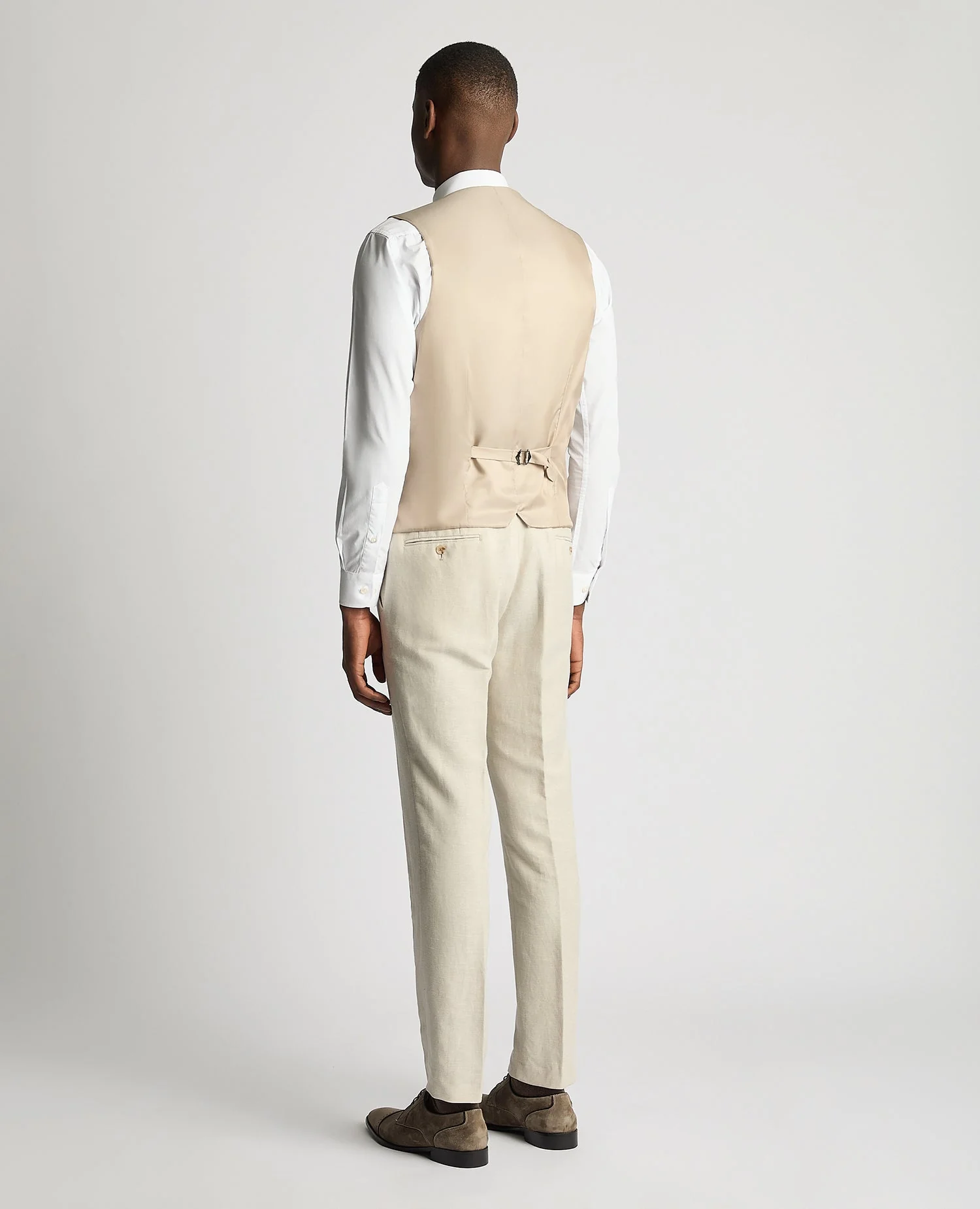 Slim Fit Linen-Blend Waistcoat - Image 3