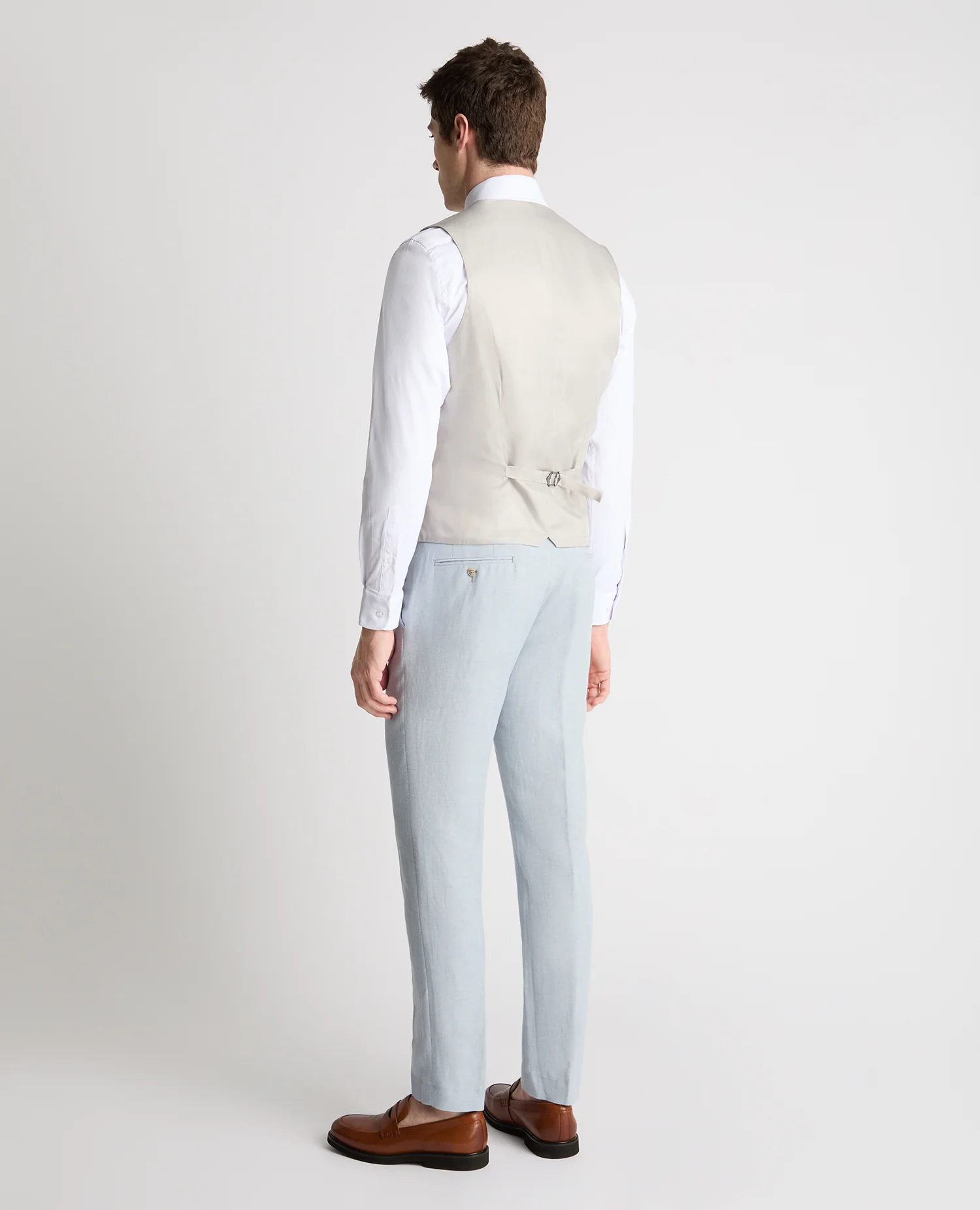 Slim Fit Linen-Blend Waistcoat - Image 3