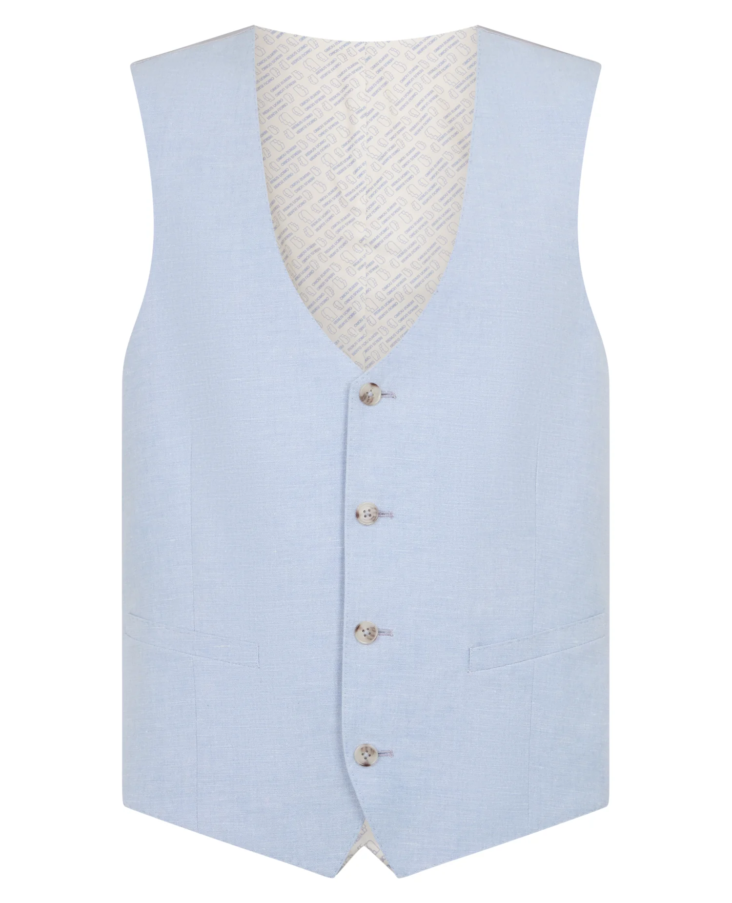 Slim Fit Linen-Blend Waistcoat - Image 5