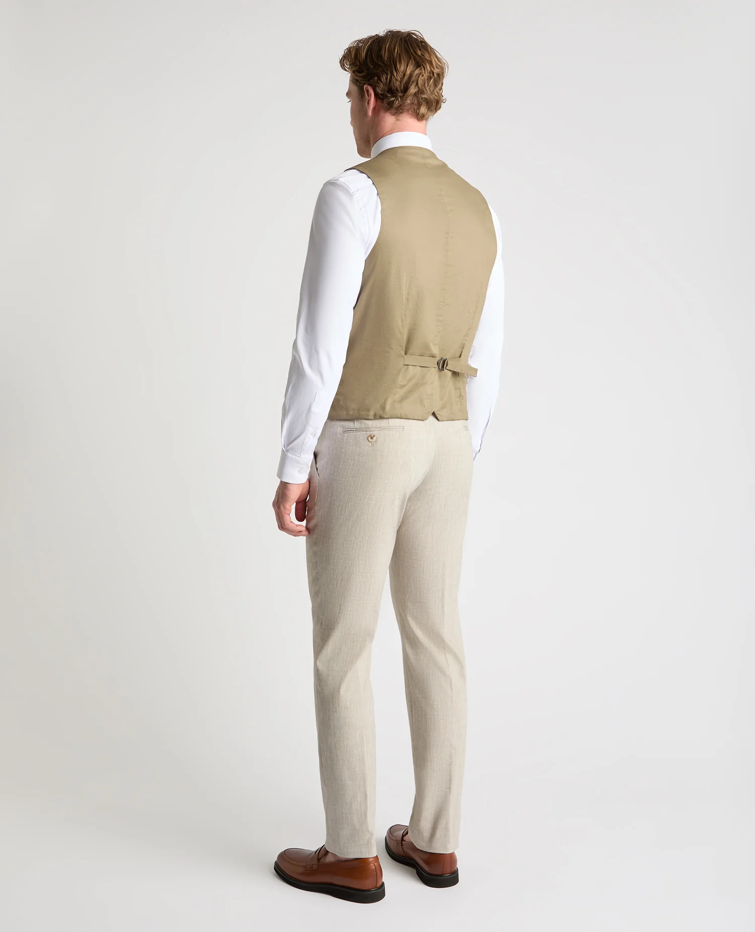 Slim Fit Linen-Blend Waistcoat - Image 3