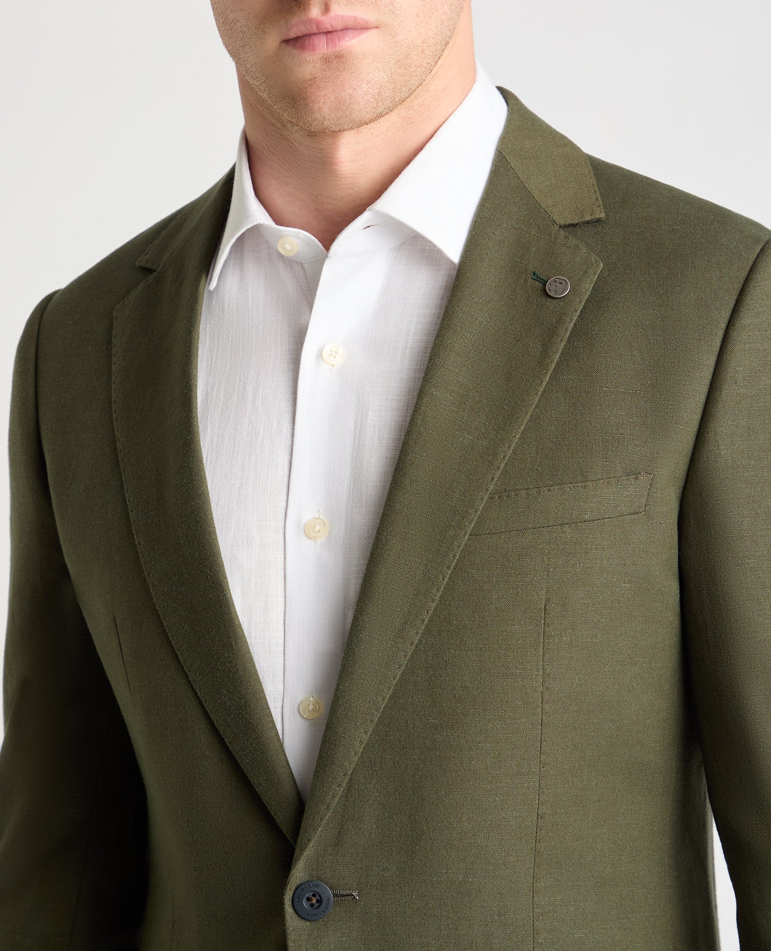 Slim Fit Linen Rich Suit Jacket - Image 4
