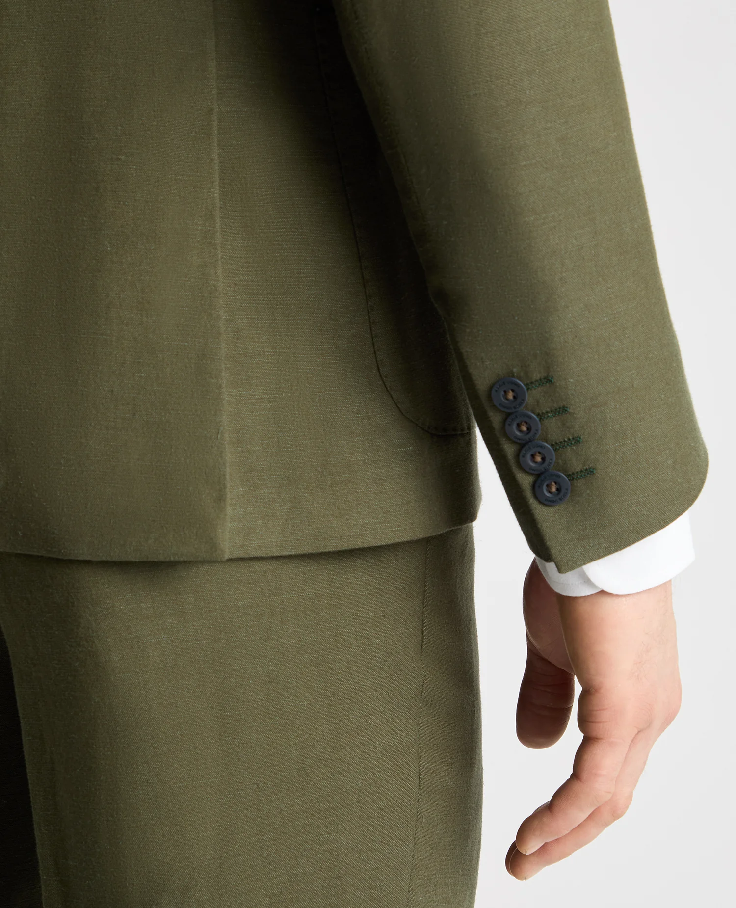 Slim Fit Linen Rich Suit Jacket - Image 5