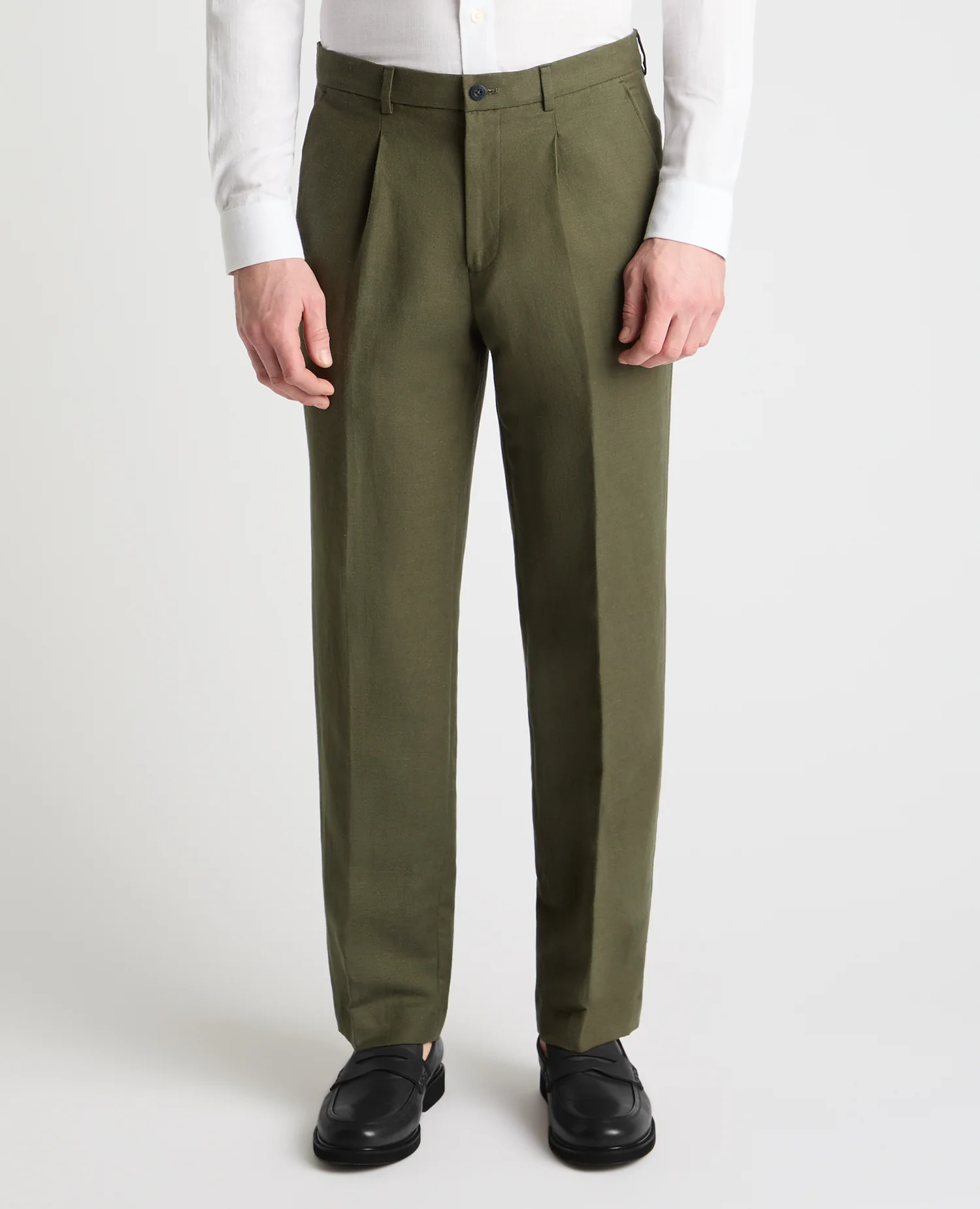 Slim Fit Linen Rich Trousers