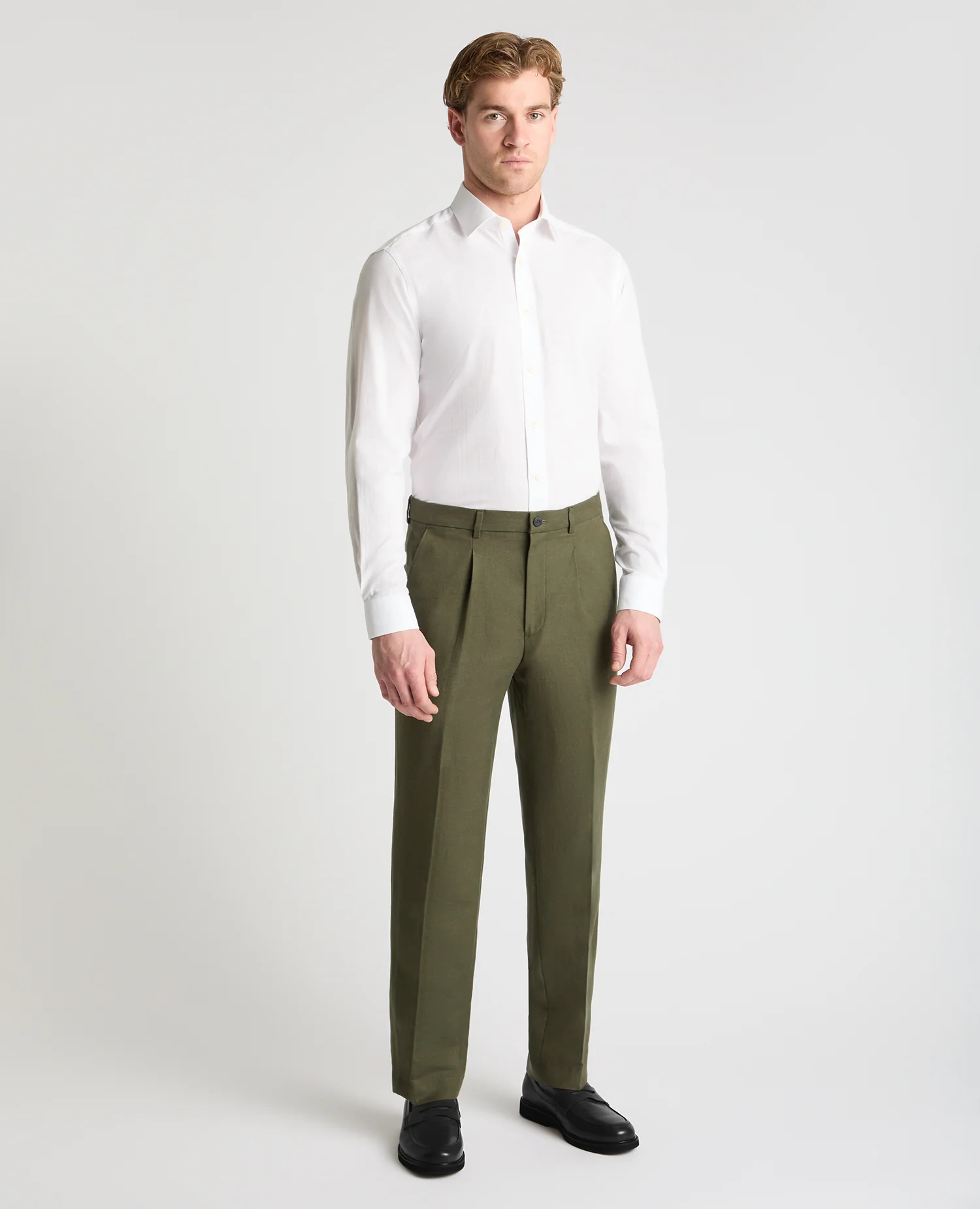 Slim Fit Linen Rich Trousers - Image 2