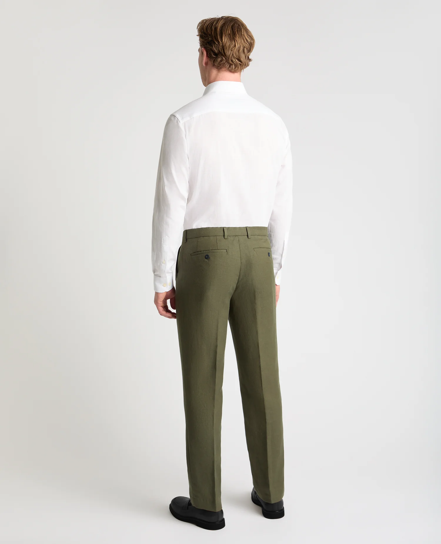 Slim Fit Linen Rich Trousers - Image 3