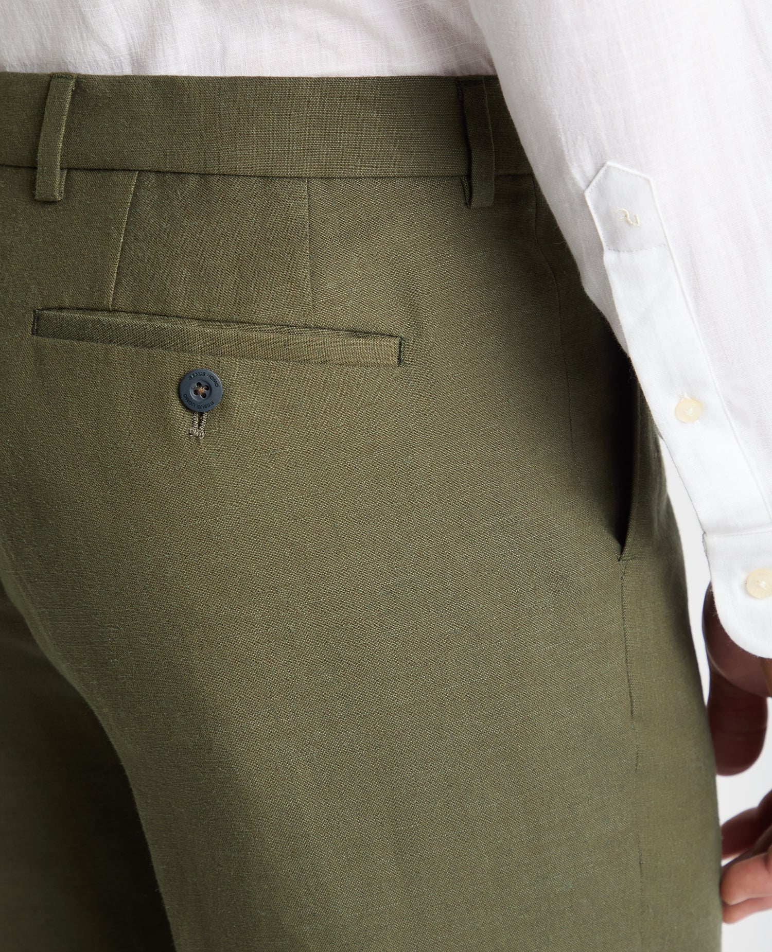 Slim Fit Linen Rich Trousers - Image 5