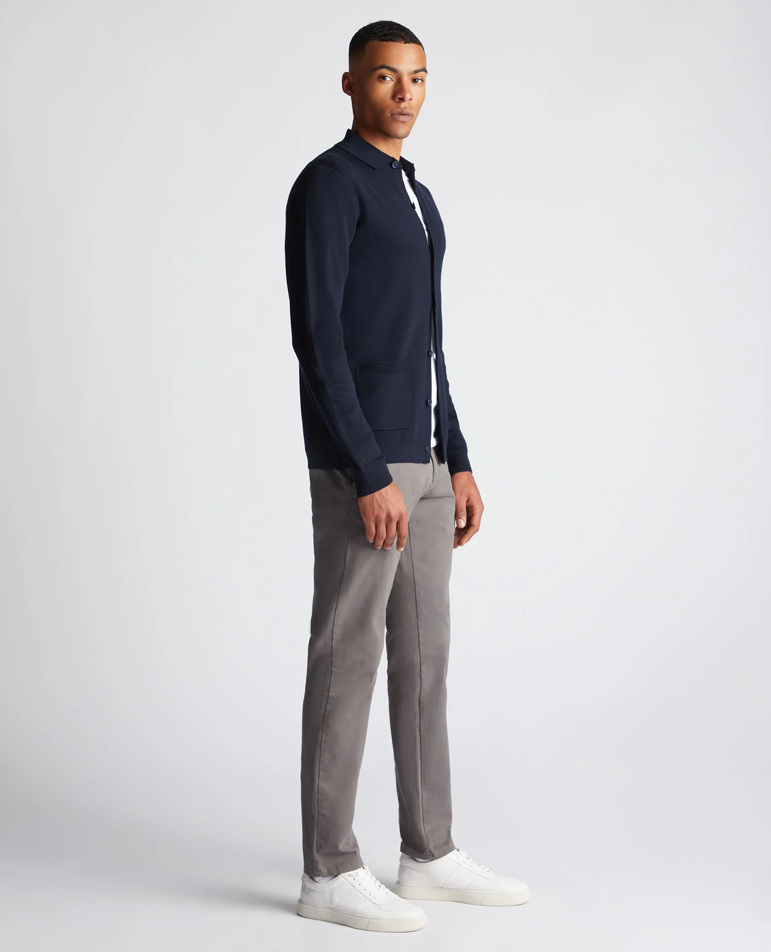 Slim Fit Long Sleeve Cardigan - Image 4