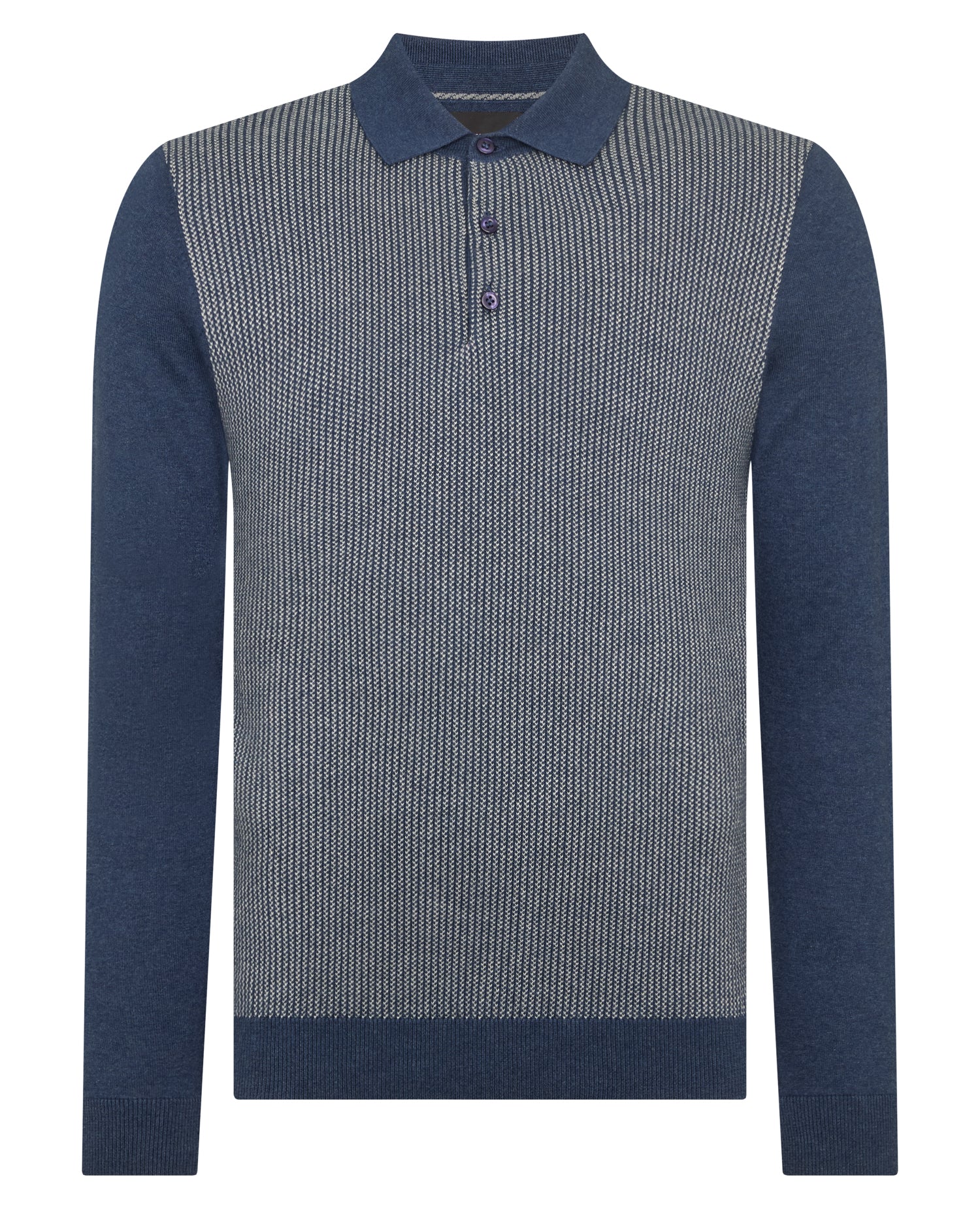 Slim Fit Merino Cotton Jacquard Knitted Polo - Image 6