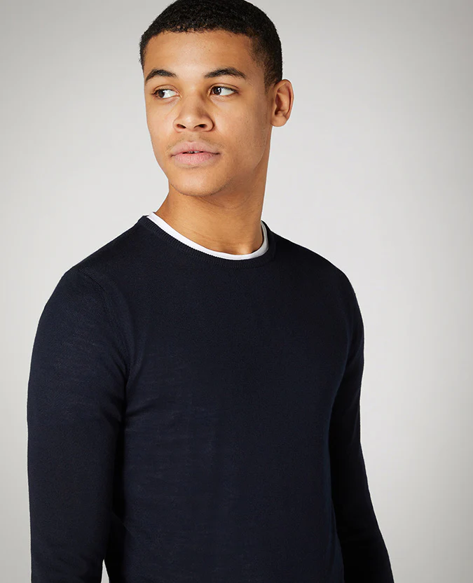 Slim fit fine gauge merino wool-blend sweater - Image 4