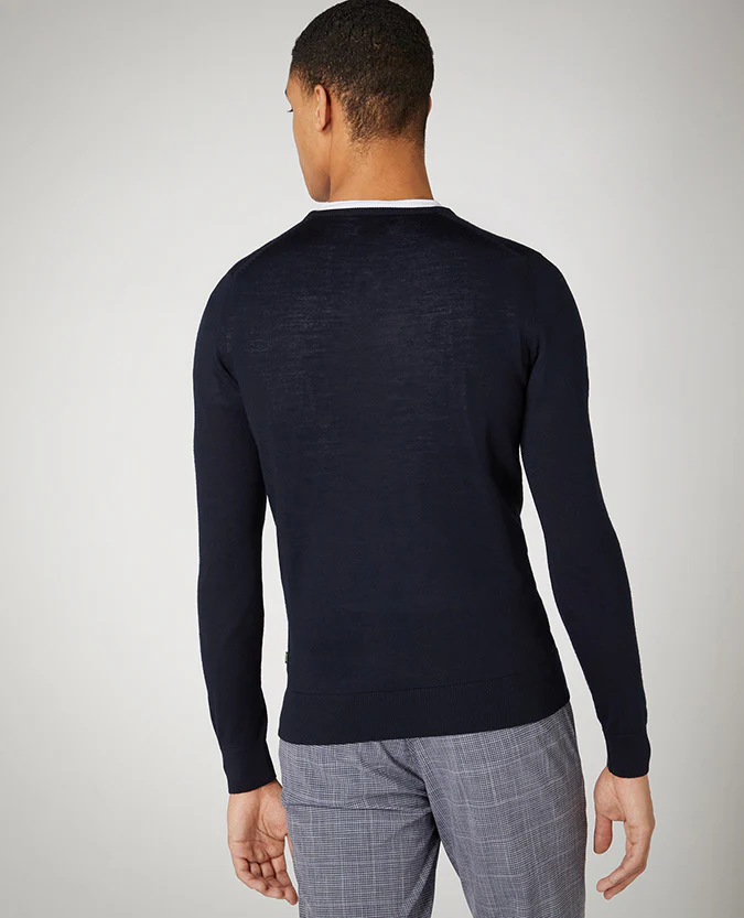 Slim fit fine gauge merino wool-blend sweater - Image 5