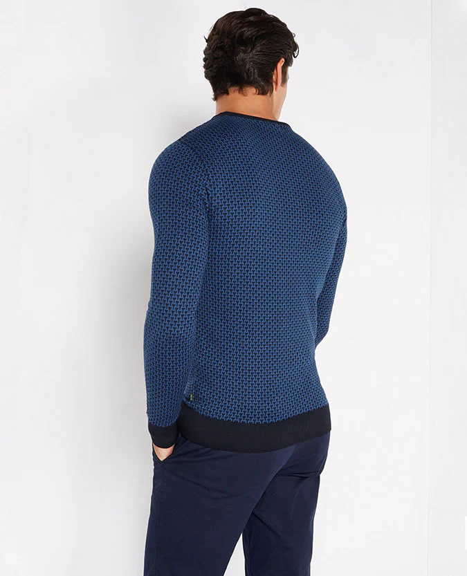 Slim Fit Merino Wool-Blend Crew Neck Sweater - Image 5