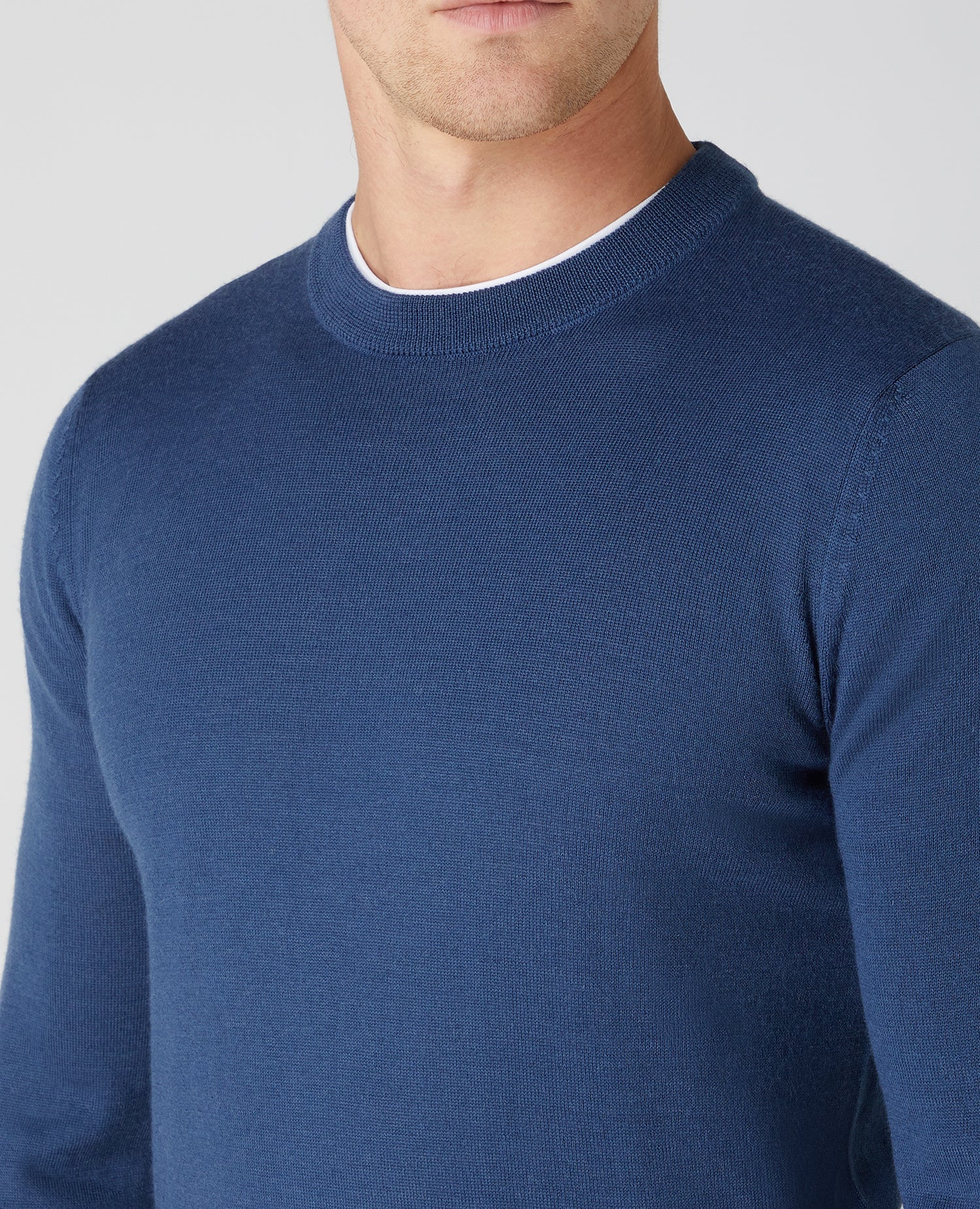 Slim Fit Merino Wool-Blend Crew Neck Sweater - Image 4