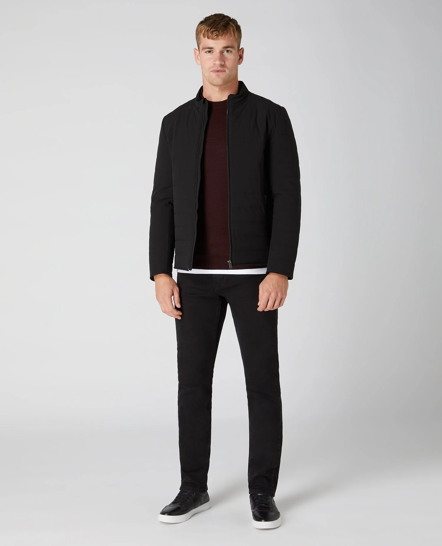 Tapered Fit Merino Wool-Blend Crew Neck Sweater - Image 2
