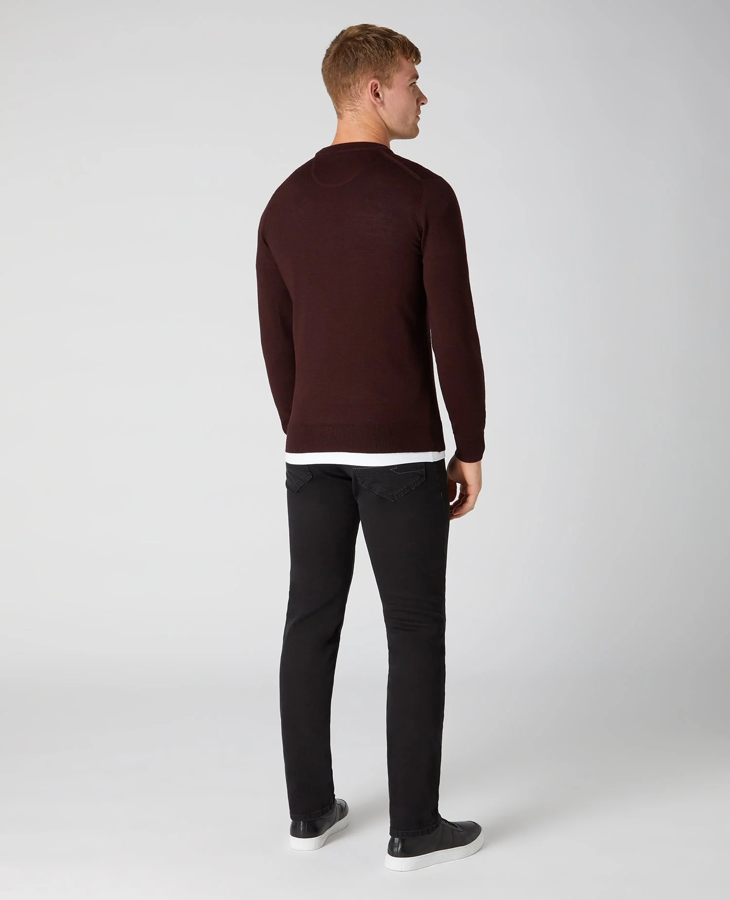 Tapered Fit Merino Wool-Blend Crew Neck Sweater - Image 3