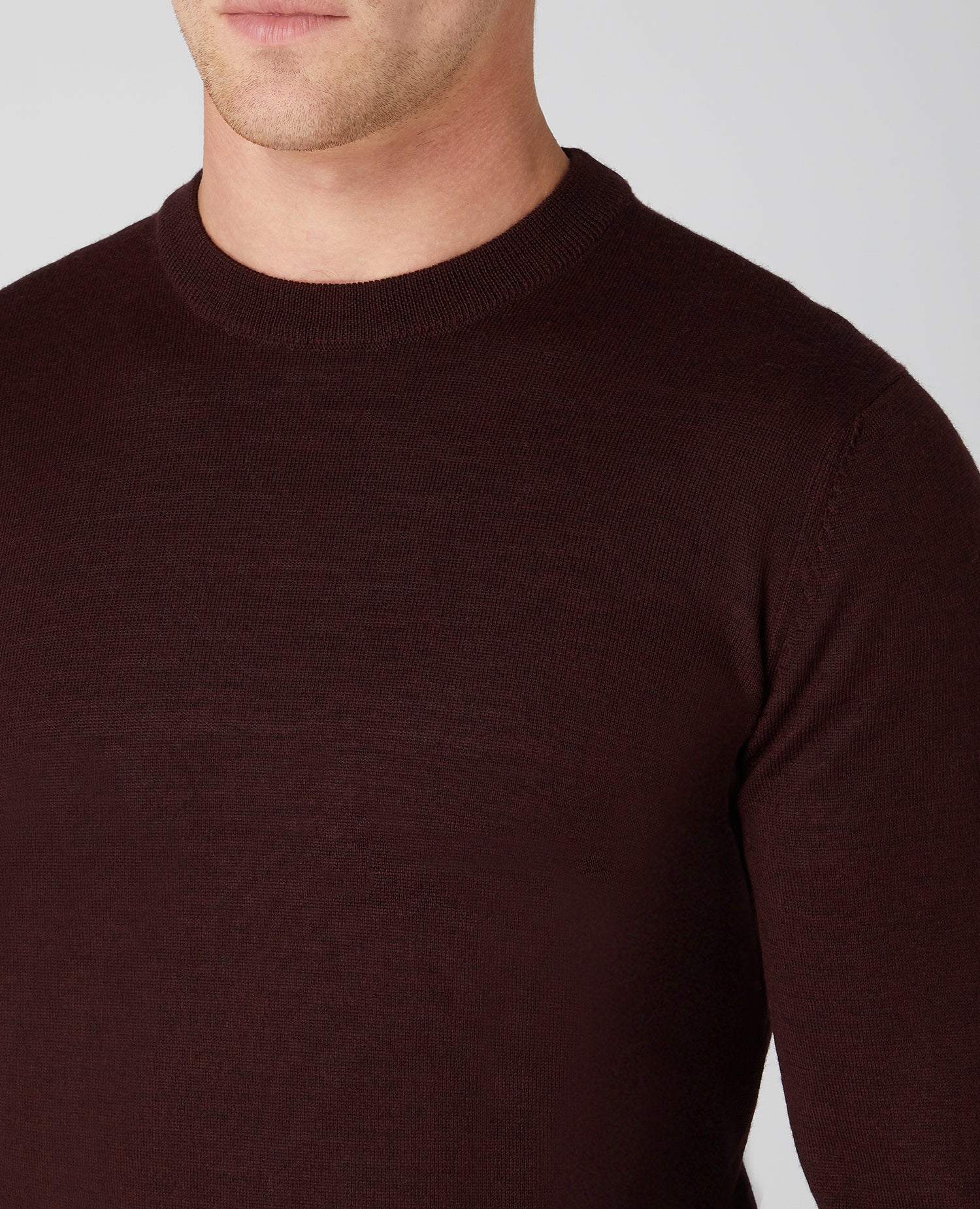 Tapered Fit Merino Wool-Blend Crew Neck Sweater - Image 4