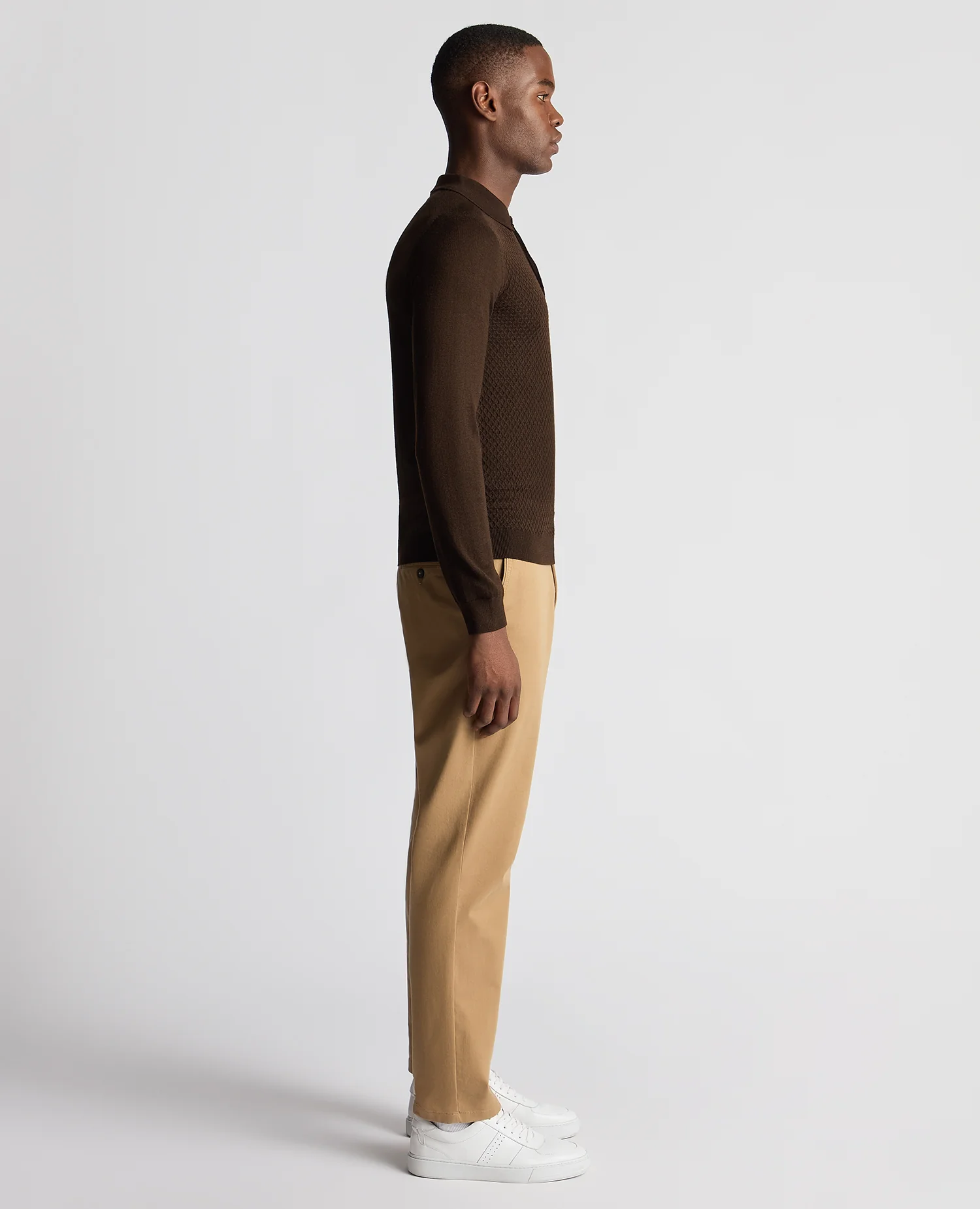 Slim Fit Merino Wool-Blend Knitted Polo - Image 4