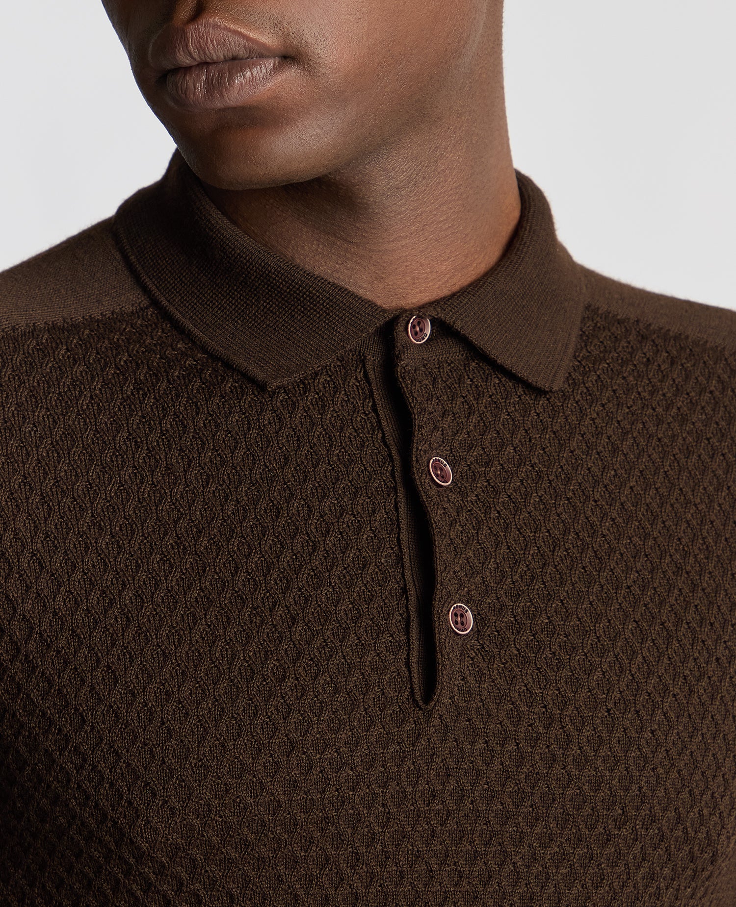 Slim Fit Merino Wool-Blend Knitted Polo - Image 5