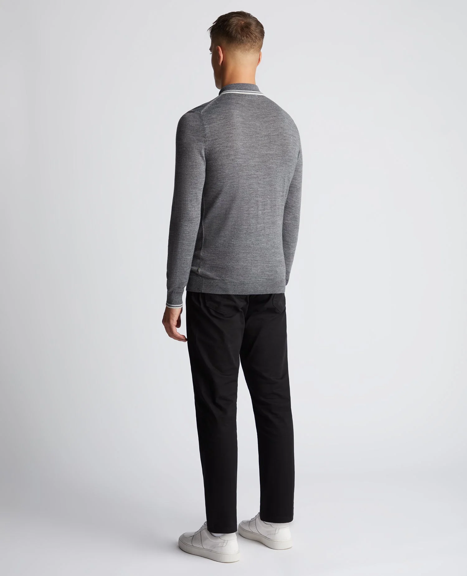 Slim Fit Merino Wool Knitted Polo - Image 4