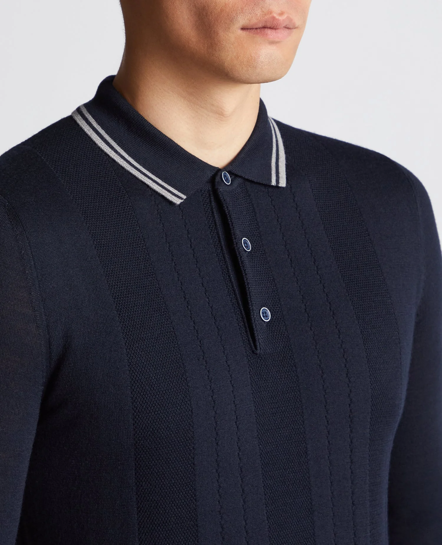 Slim Fit Merino Wool Knitted Polo - Image 5