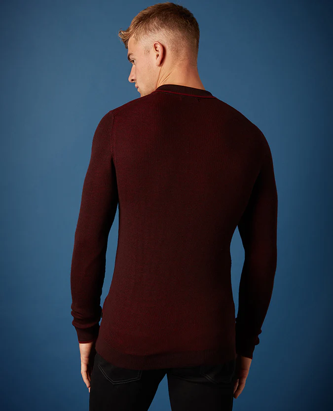 Slim Fit Merino Wool-Blend Long Sleeve Polo Shirt - Image 5