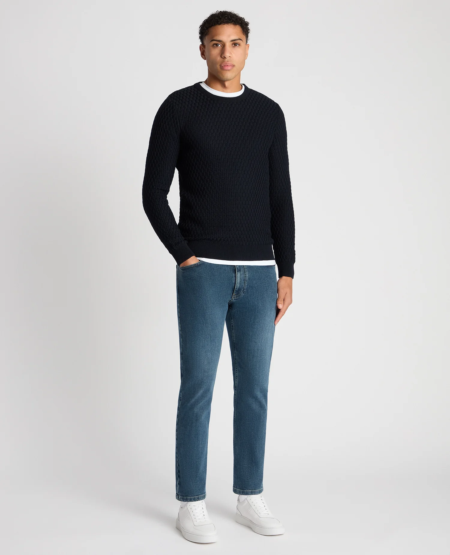 Tapered Fit Merino Wool-Blend Sweater - Image 2