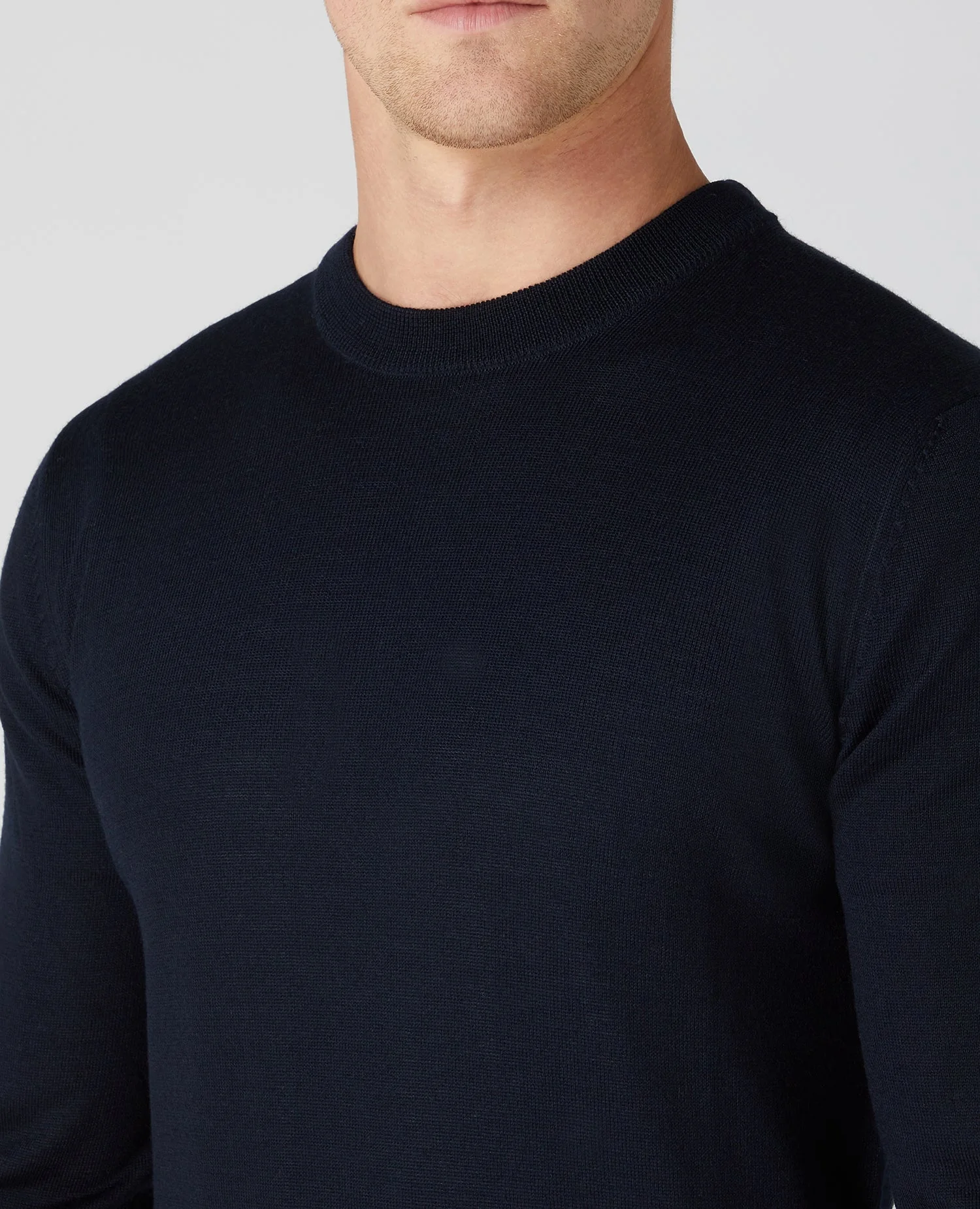 Tapered Fit Merino Wool-Blend Crew Neck Sweater - Image 4