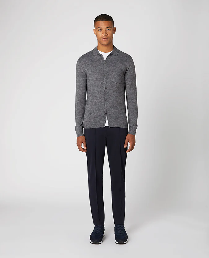 Slim Fit Merino Wool-Blend Knitted Shirt - Image 2