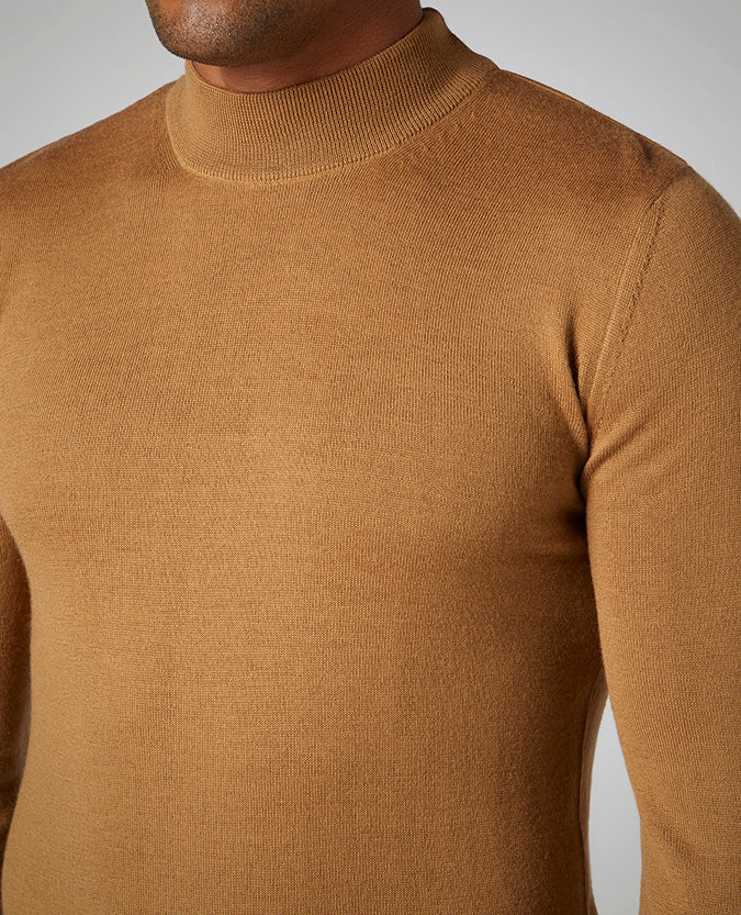 Slim Fit Merino Wool-Blend Turtle Neck Sweater - Image 4