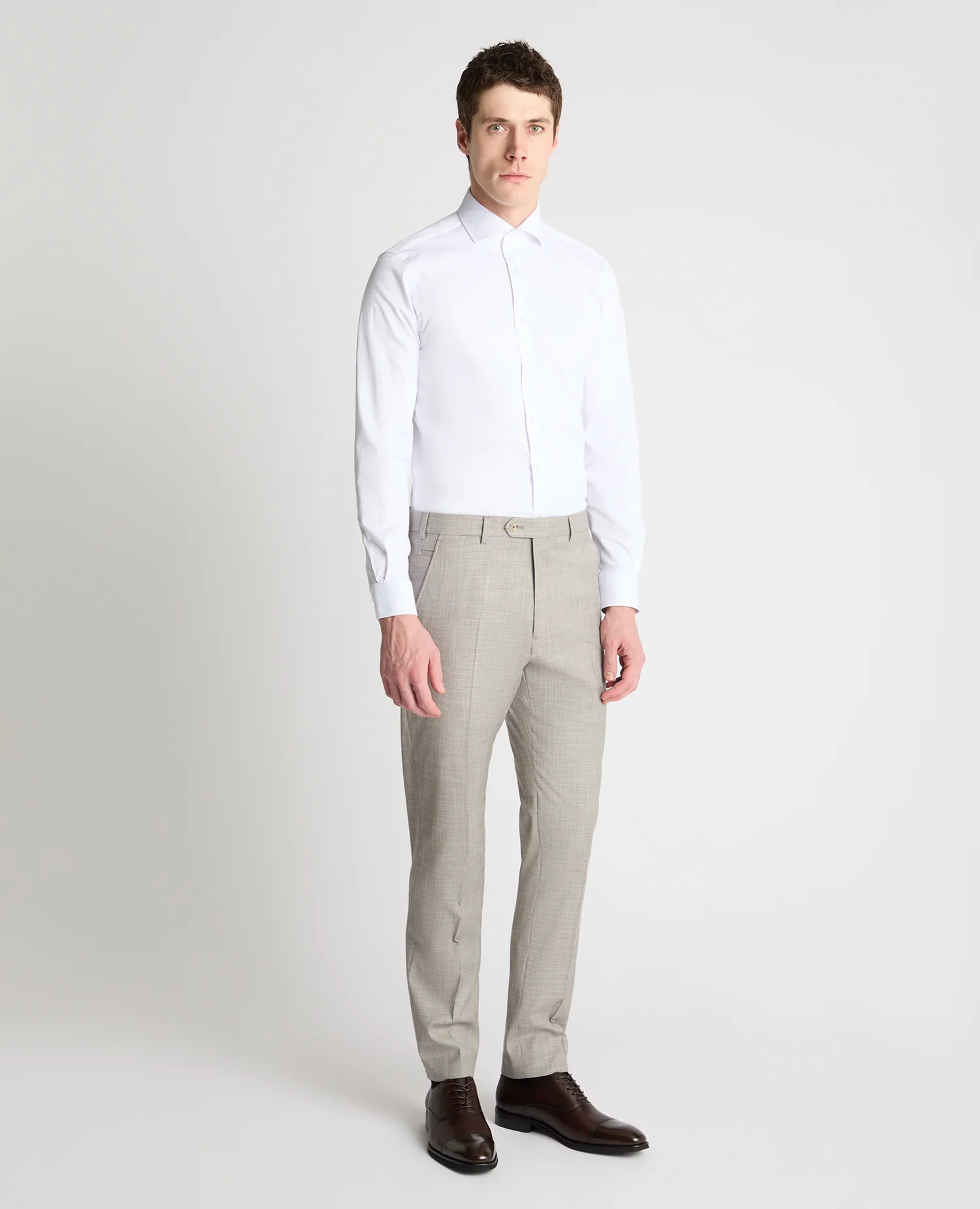 Slim Fit Notch Lapel Suit Trousers - Image 2
