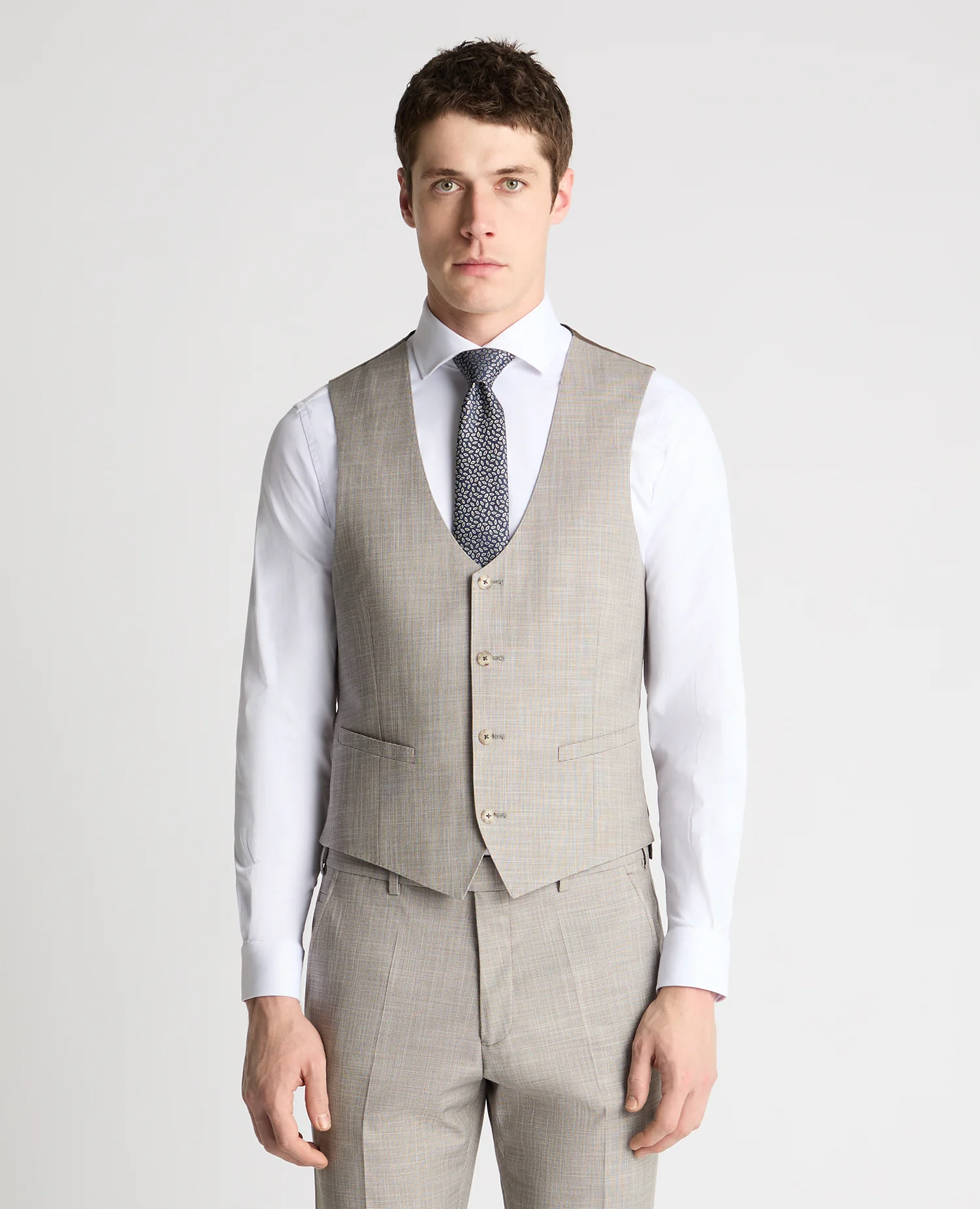 Slim Fit Notch Lapel Suit Waistcoat