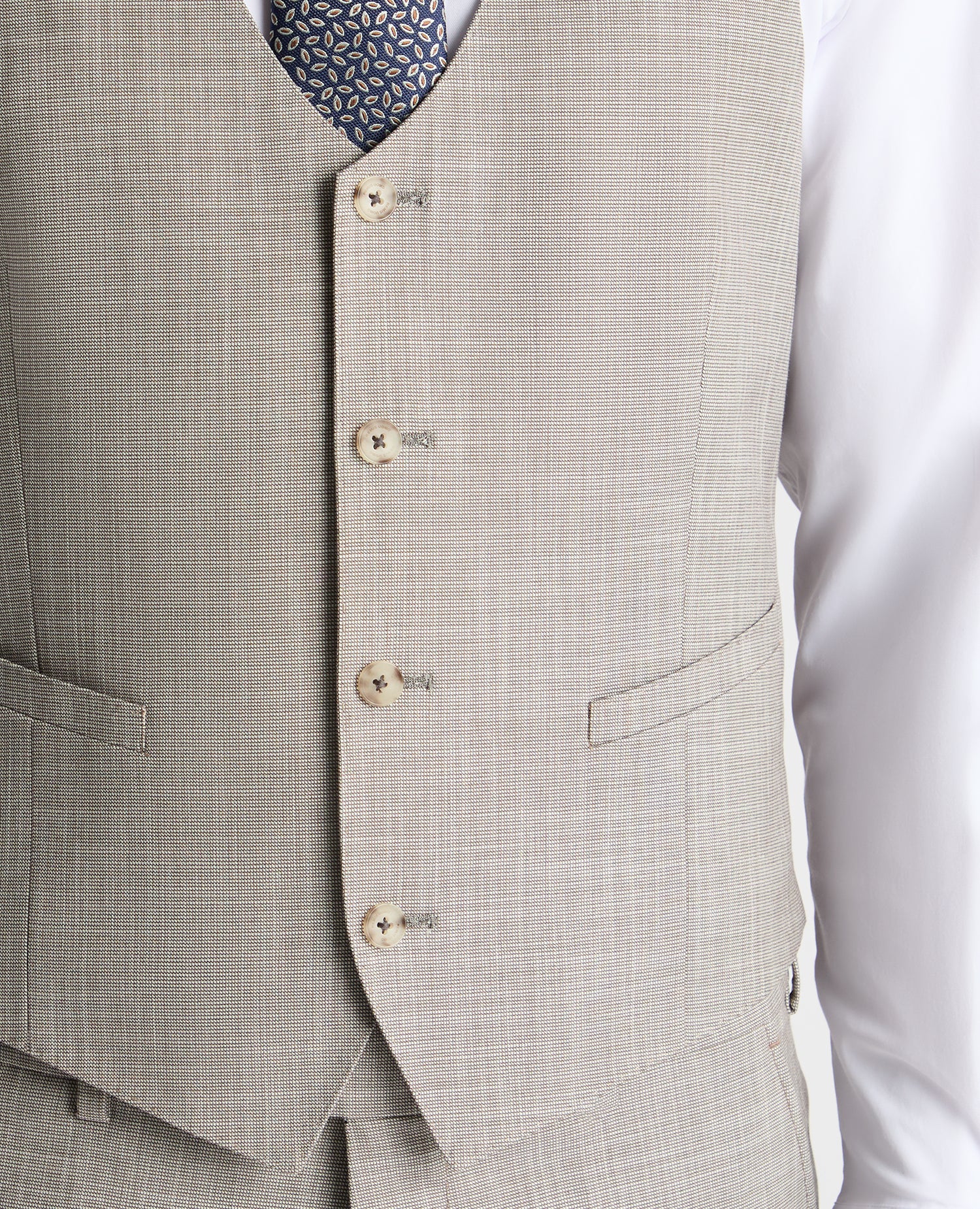 Slim Fit Notch Lapel Suit Waistcoat - Image 4