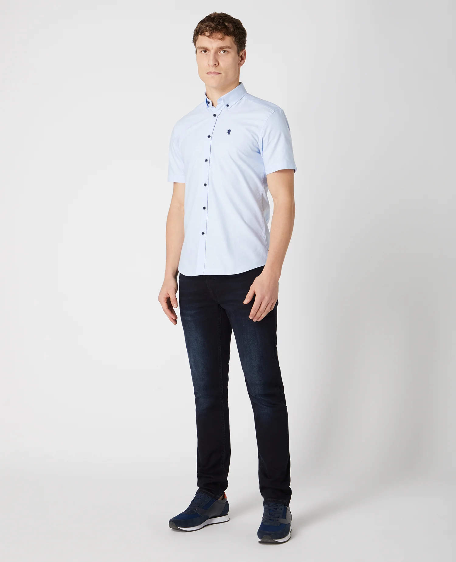 Slim Fit Oxford Cotton Short Sleeve Shirt - Image 2