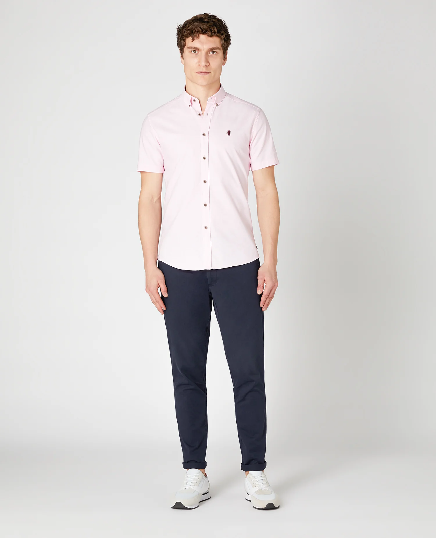 Slim Fit Oxford Cotton Short Sleeve Shirt - Image 2