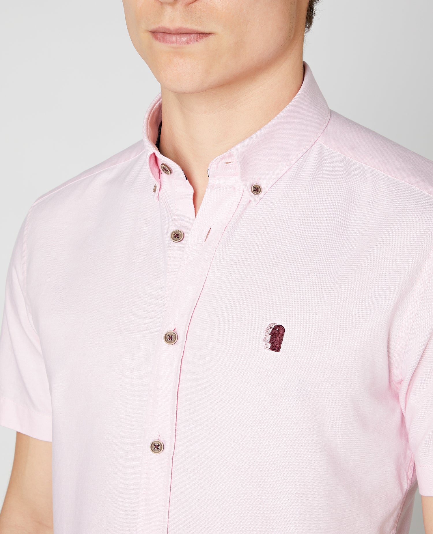 Slim Fit Oxford Cotton Short Sleeve Shirt - Image 4