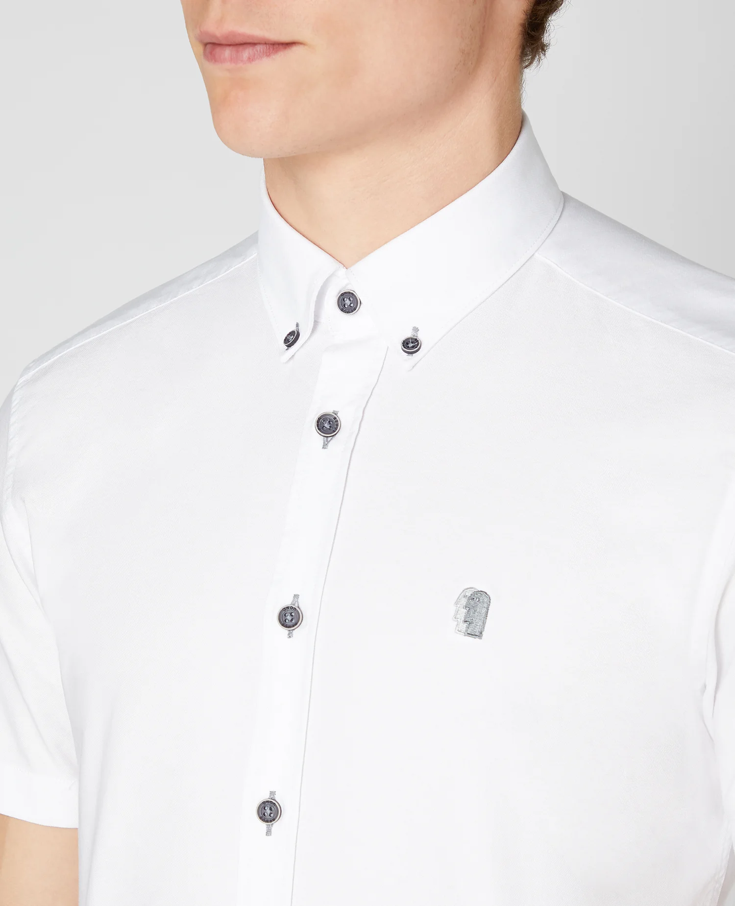 Slim Fit Oxford Cotton Short Sleeve Shirt - Image 4