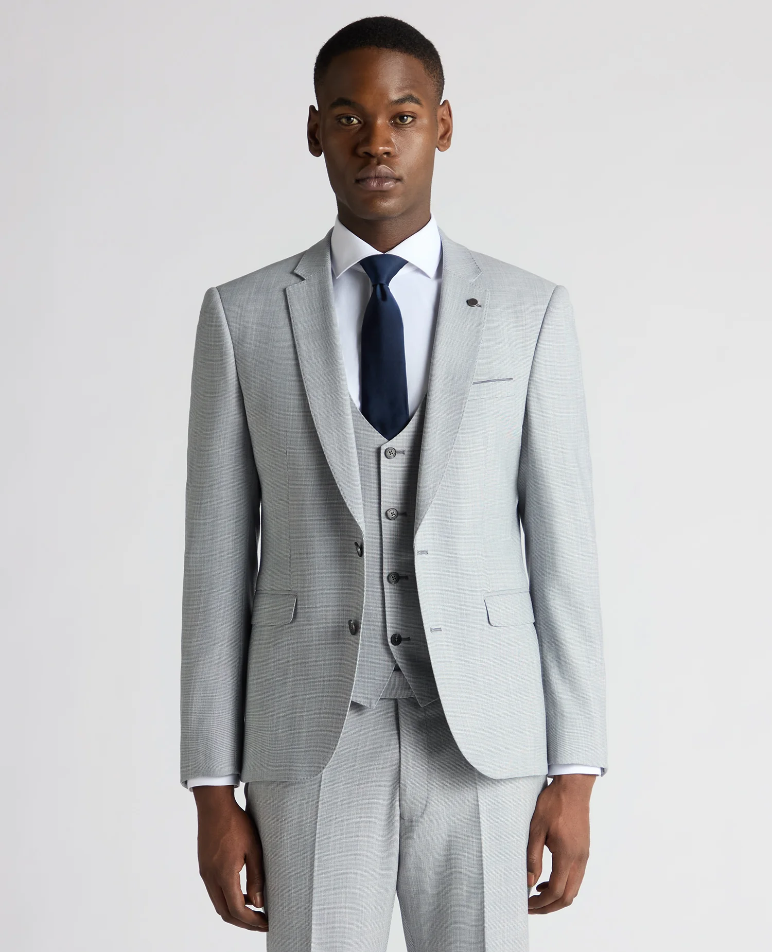 Slim Fit Micro Houndstooth Suit Jacket