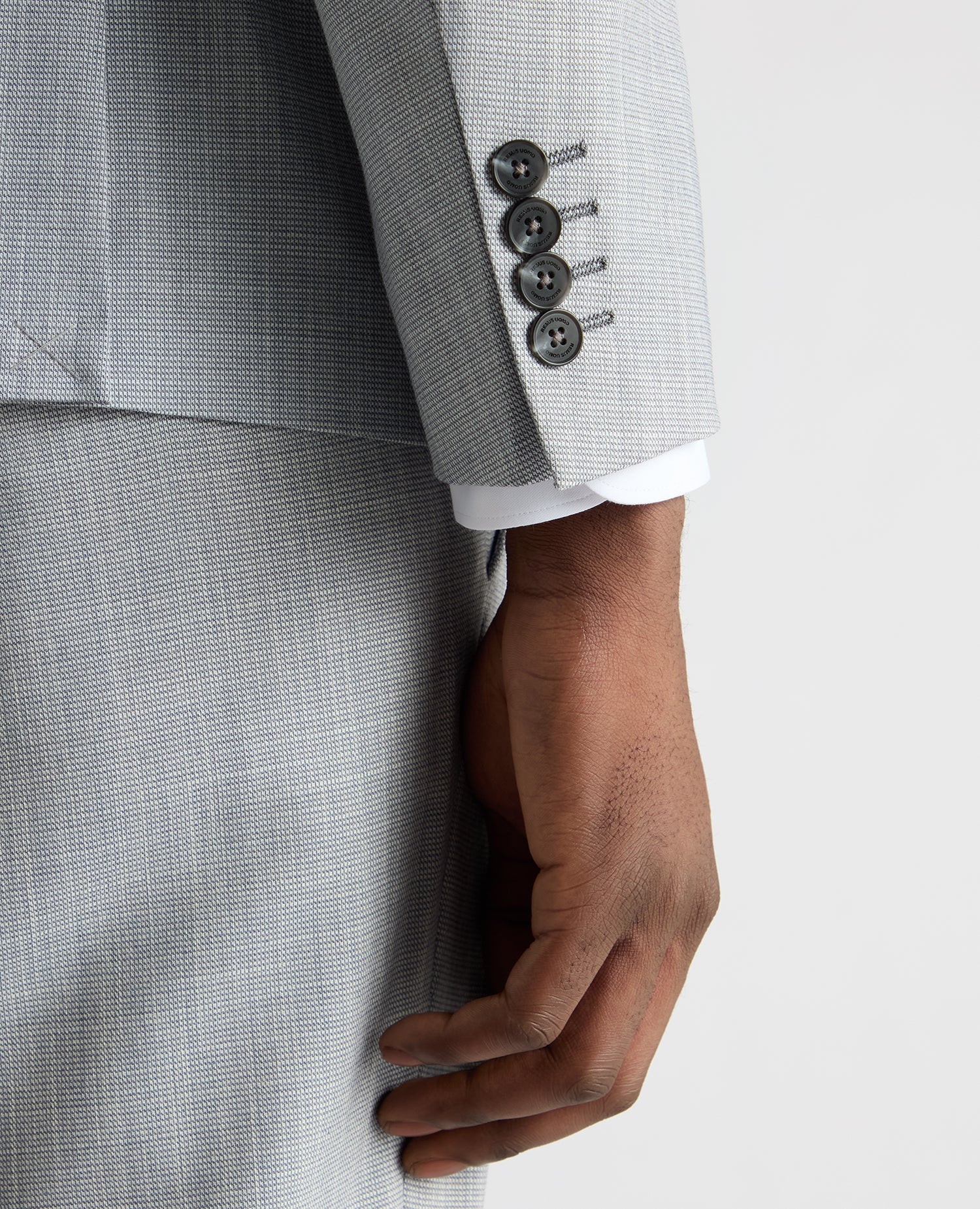 Slim Fit Micro Houndstooth Suit Jacket - Image 4