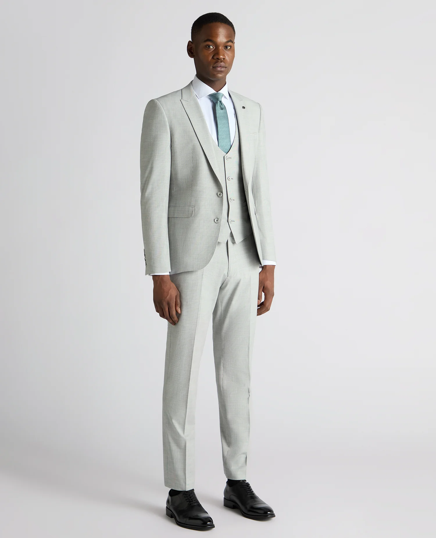 Slim Fit Stretch Micro Pinstripe Suit Jacket - Image 2