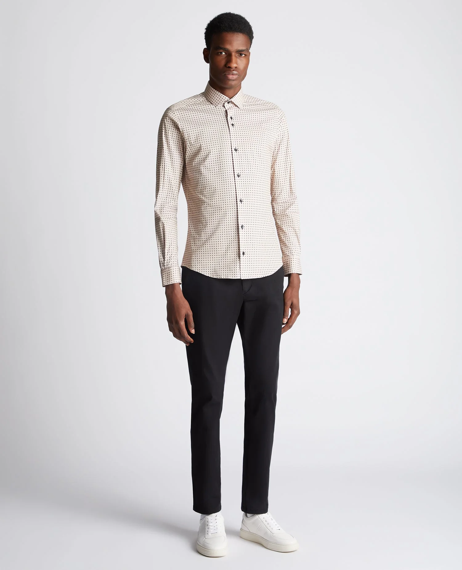 Slim Fit Print Cotton-Blend Stretch Shirt - Image 2